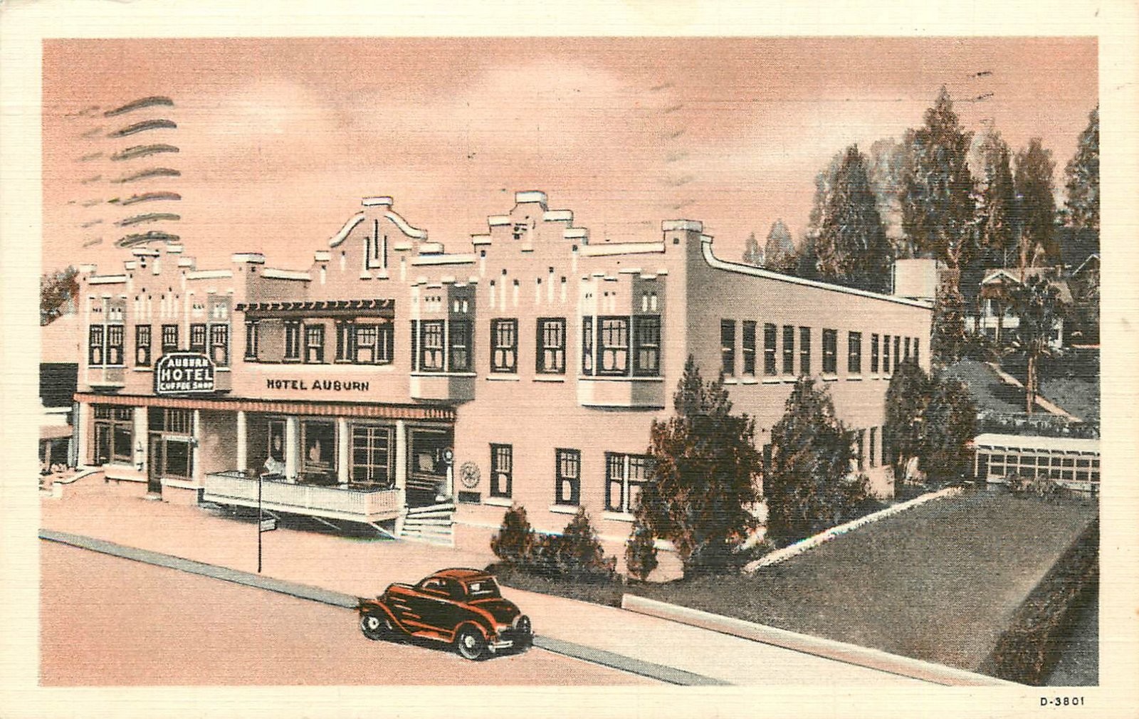 1942 Auburn California Hotel Auburn Coffee Shop Teich Postcard 26-3675 1942 Auburn California Hotel Auburn Coffee Shop Teich Postcard 26-3675
