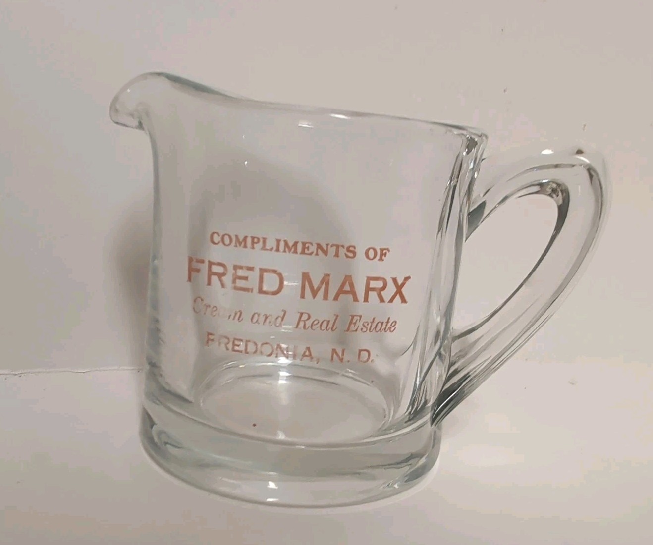 Vintage Fred MARX Cream and Real Estate Fredonia North Dakota Cream Pitcher Vintage Fred MARX Cream and Real Estate Fredonia North Dakota Cream Pitcher