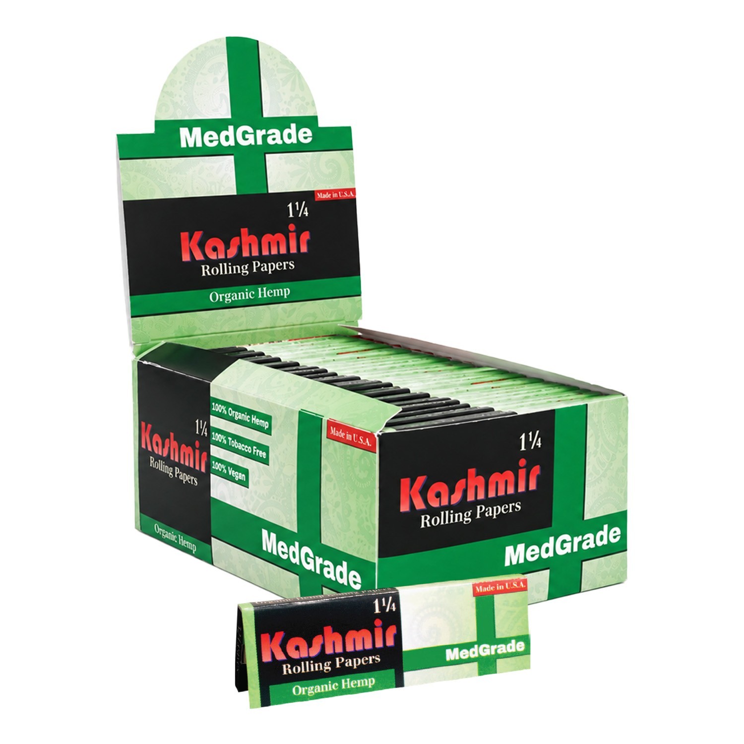 Kashmir Organic Rolling Papers-MedGrade 11/4 (1.25) – 50 Pack [ 1600 Leaves ]