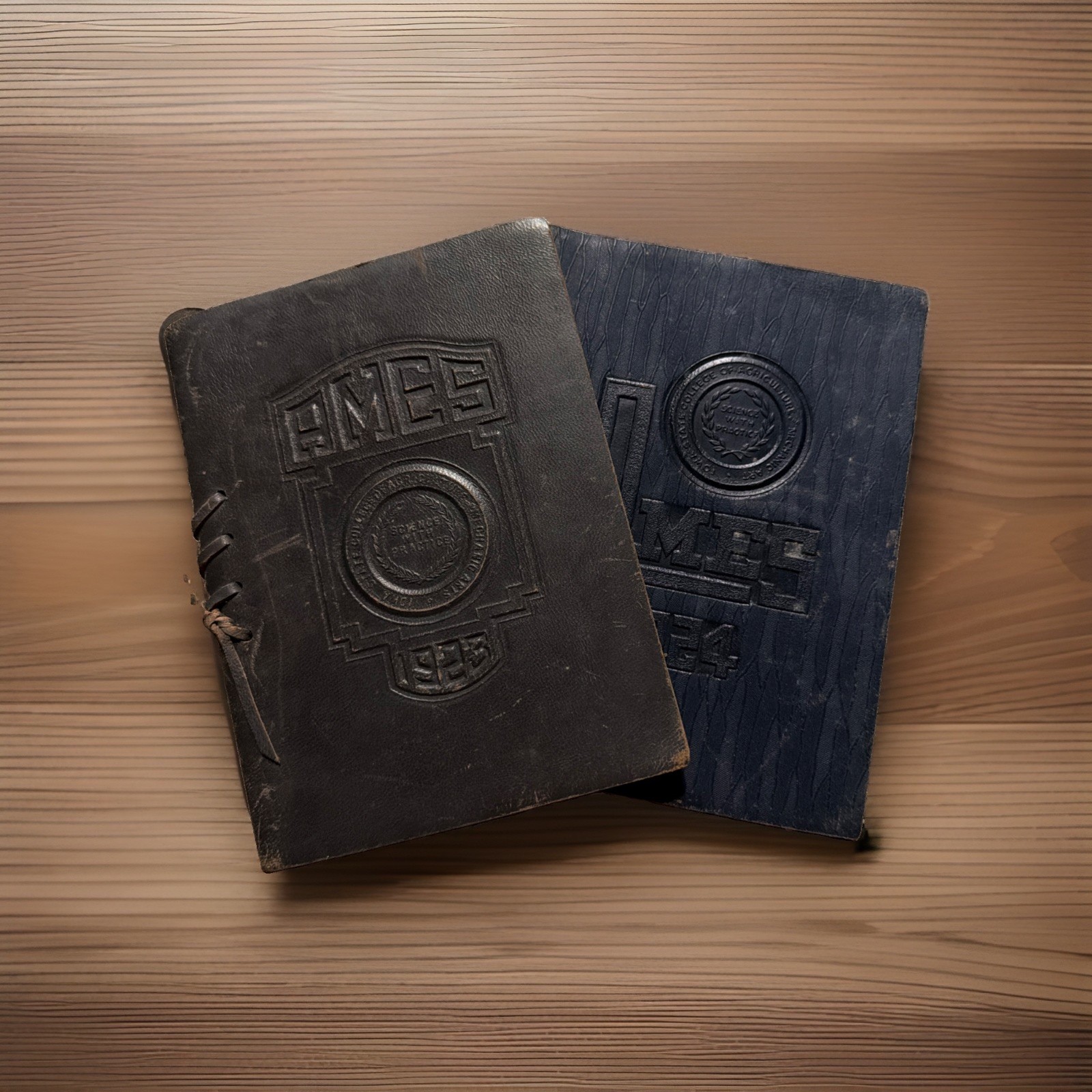 Rare 1923 & 1924 IOWA STATE COLLEGE COMMENCEMENT WEEK Leather Booklets