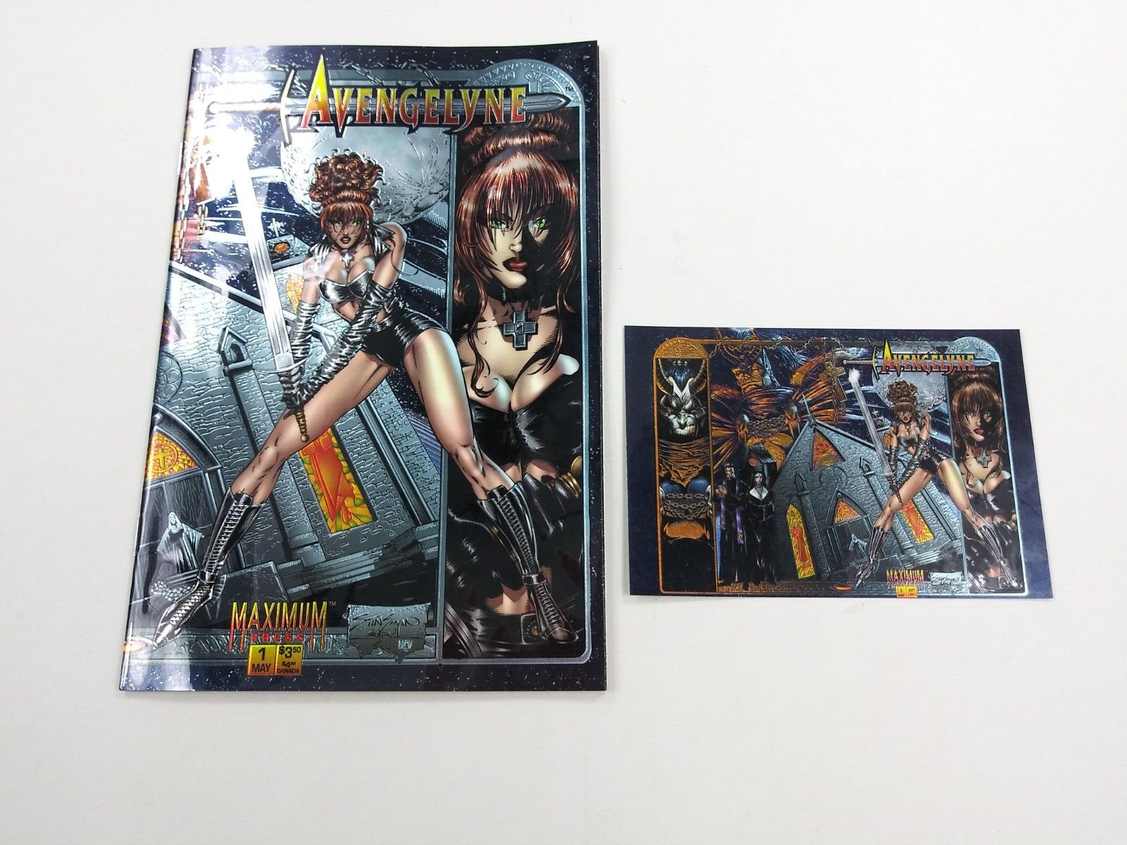 Avengelyne #1 Maximum Press 1995 1st App Movie + Card Chromium Cover NM
