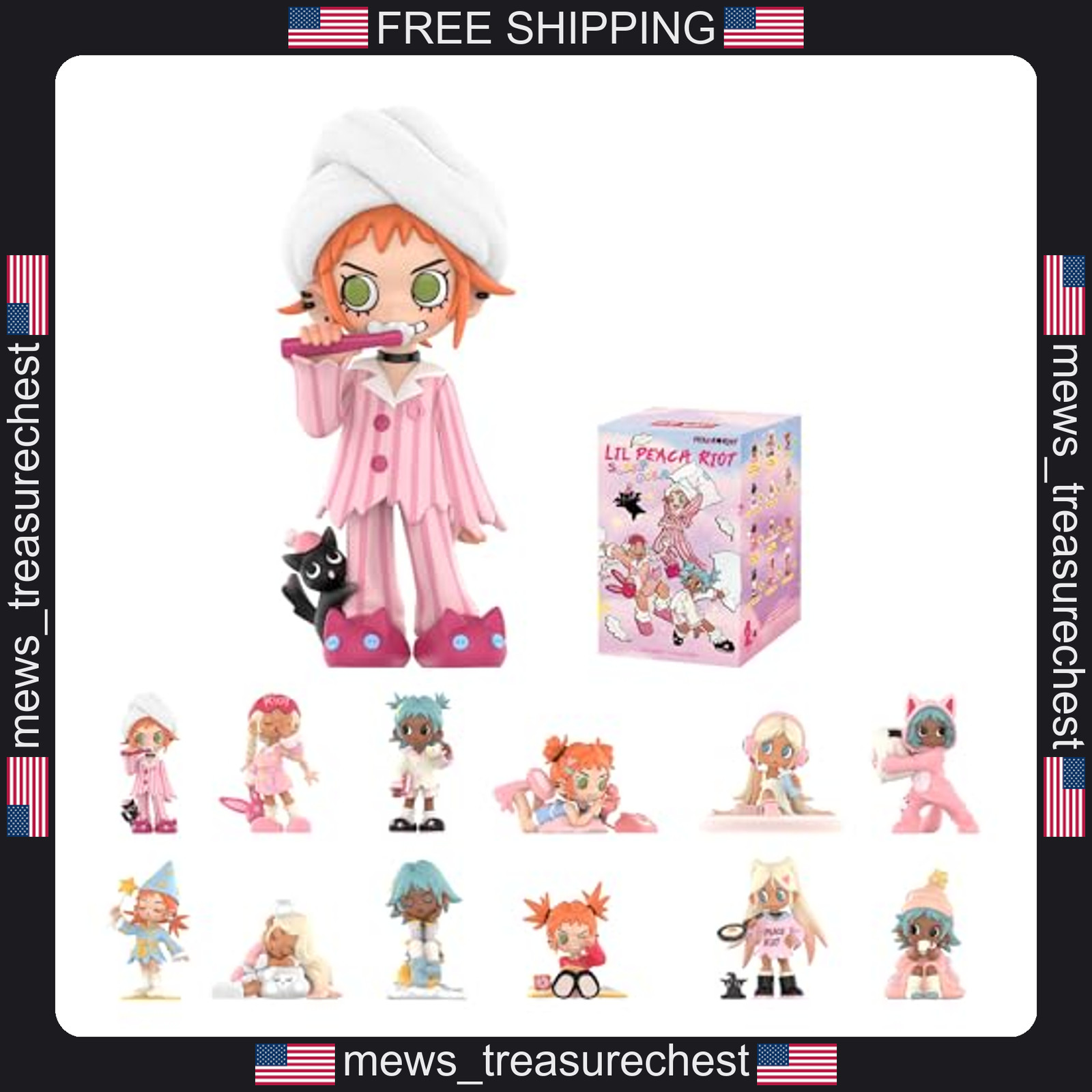 POP MART Lil Peach Riot Sleepover Series Blind Box Figures Collectible Toys POP MART Lil Peach Riot Sleepover Series Blind Box Figures Collectible Toys
