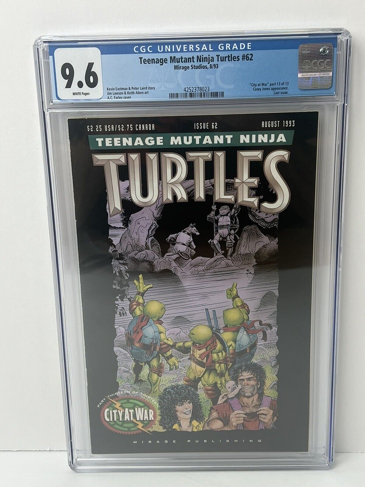 Teenage Mutant Ninja Turtles #62 Mirage Studios 1993 CGC 9.6 Rare Last Issue
