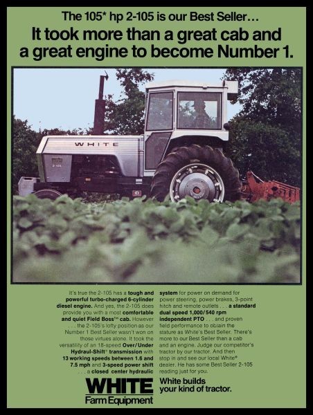 1977 White 2-105 Tractor - 105 Horsepower - NEW METAL SIGN: 12x16" Ships Free 1977 White 2-105 Tractor - 105 Horsepower - NEW METAL SIGN: 12x16" Ships Free