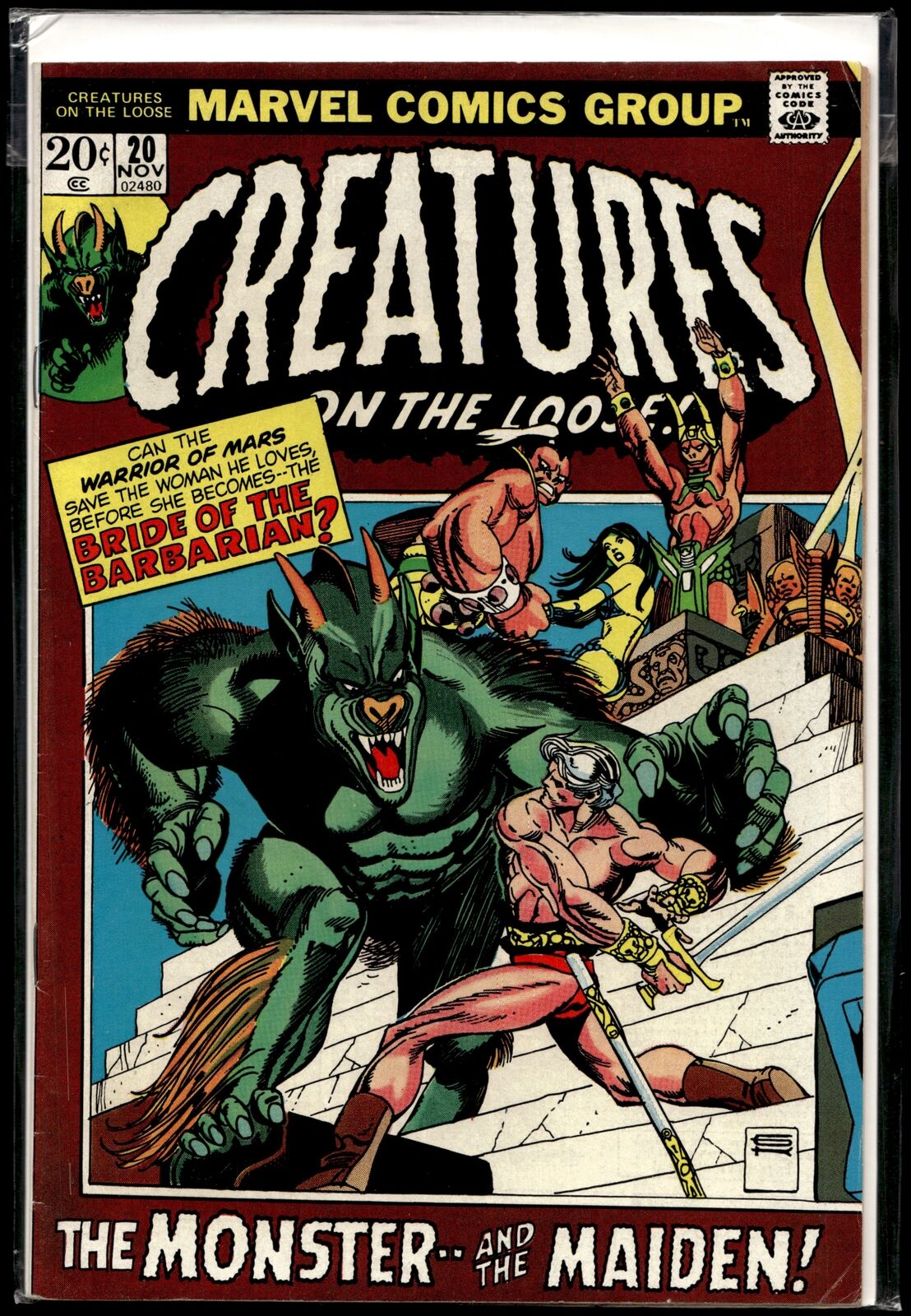 1972 Creatures on the Loose #20 Marvel Comic