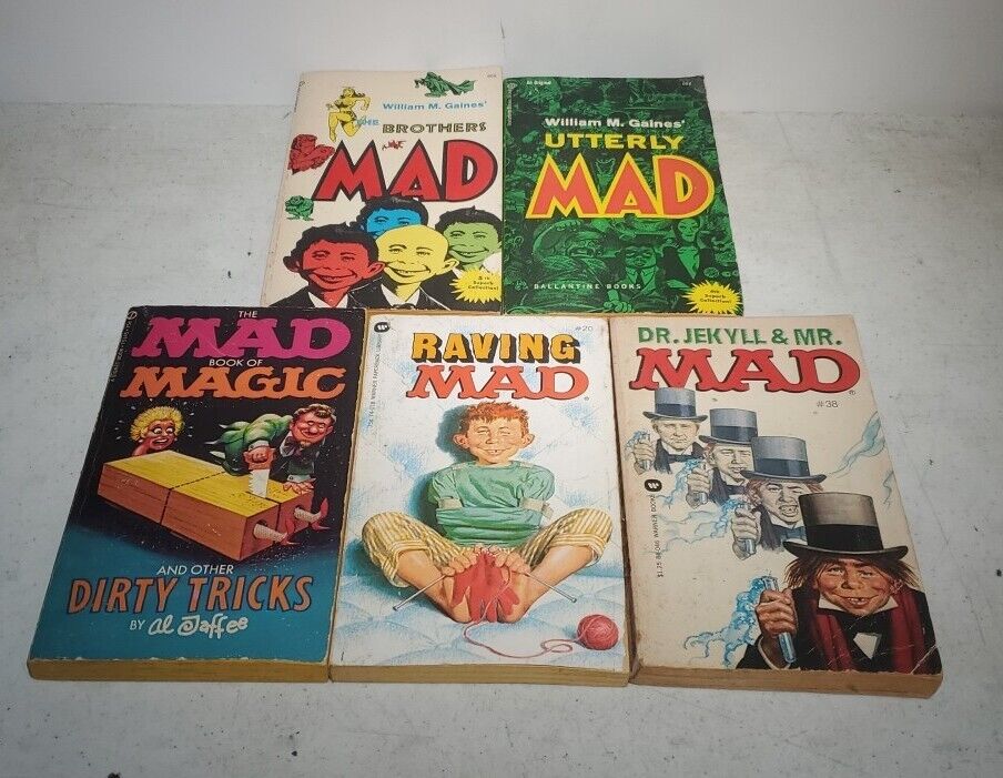 Lot Of 5 Mad Comic/Novel Paperback Magazine Vintage 60s/70s First Printings Wow