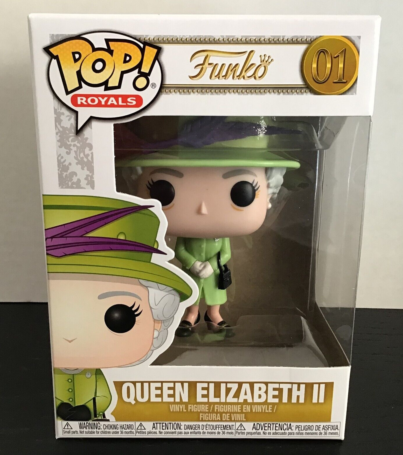 Funko Pop Royals Queen Elizabeth II Green Vinyl Pop Figure #01