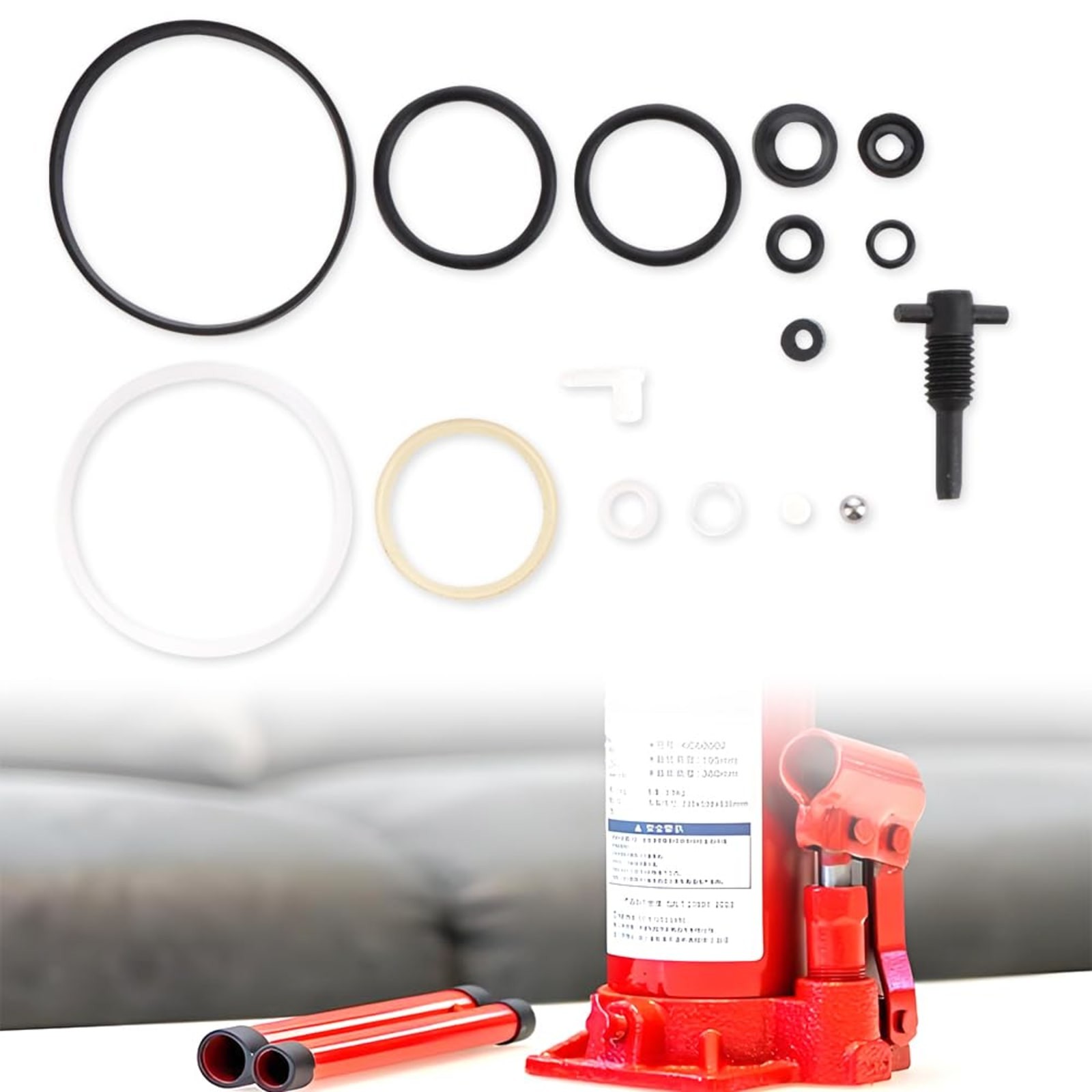 16-Piece Hydraulic Bottle Jack Seal O-Ring Repair Kit for 5 Ton Vertical Jacks 16-Piece Hydraulic Bottle Jack Seal O-Ring Repair Kit for 5 Ton Vertical Jacks