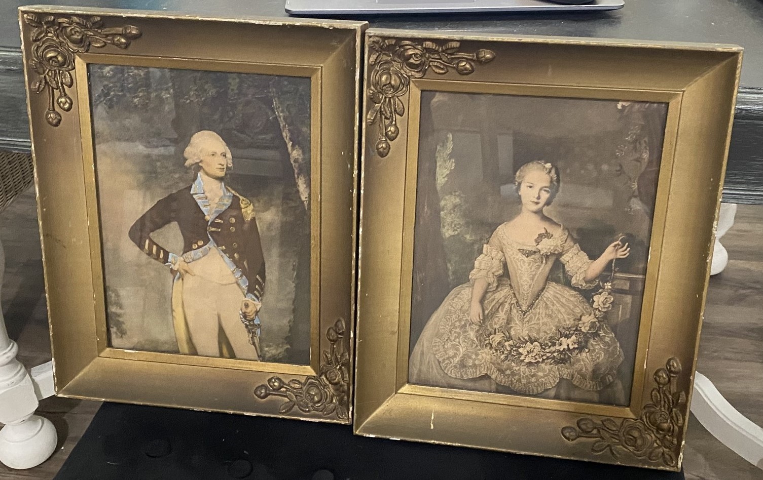 Vintage George Washington Portrait Martha Washington Framed Youthful Art Prints Vintage George Washington Portrait Martha Washington Framed Youthful Art Prints