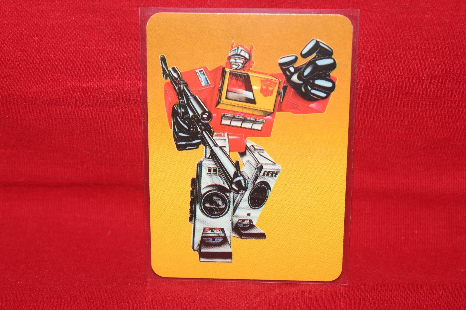 1985 Hasbro Transformers Card Blaster Orange Variation Autobots # 19