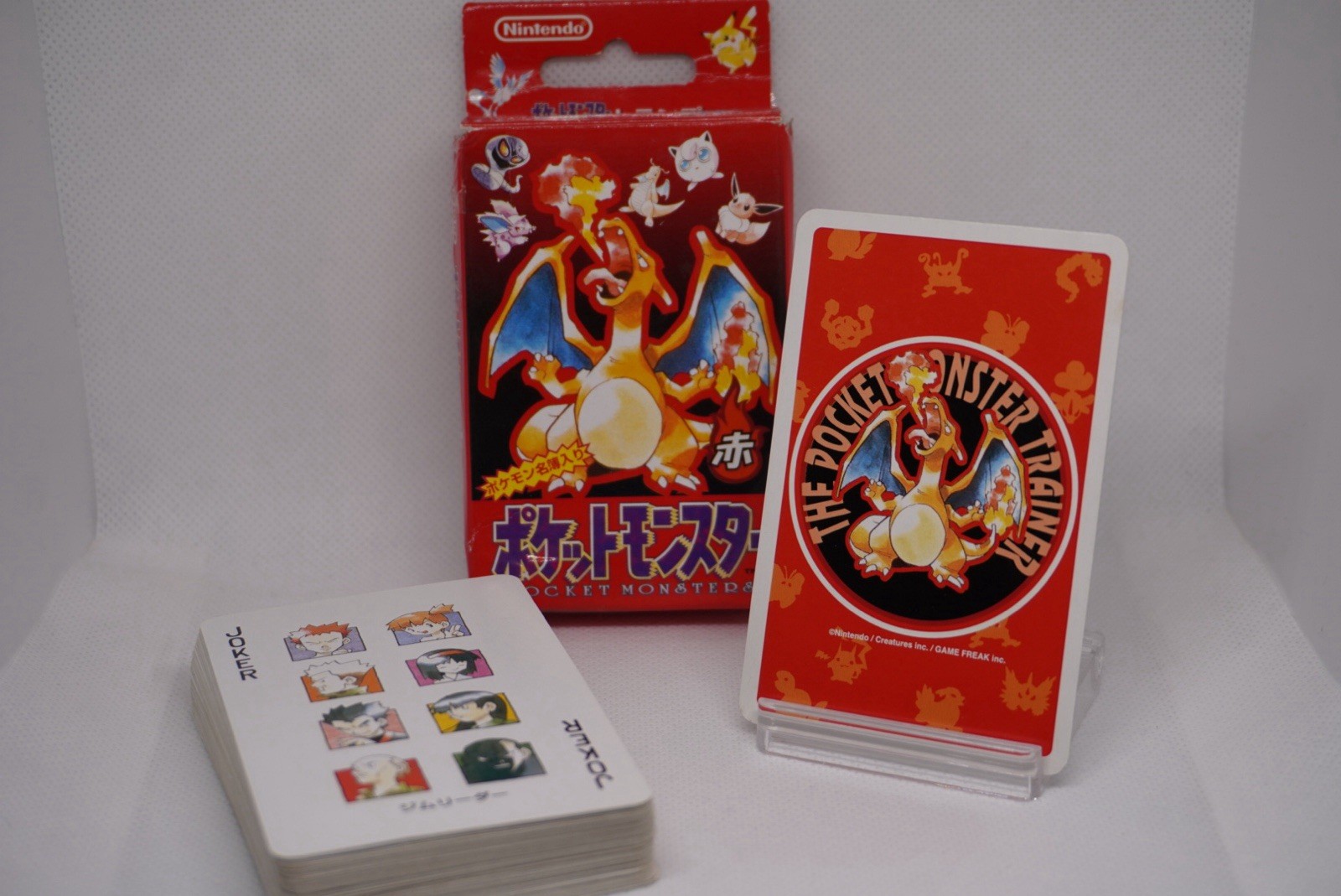 Vintage 1996 Nintendo Pokémon Red Charizard Playing Cards Complete Deck Japan
