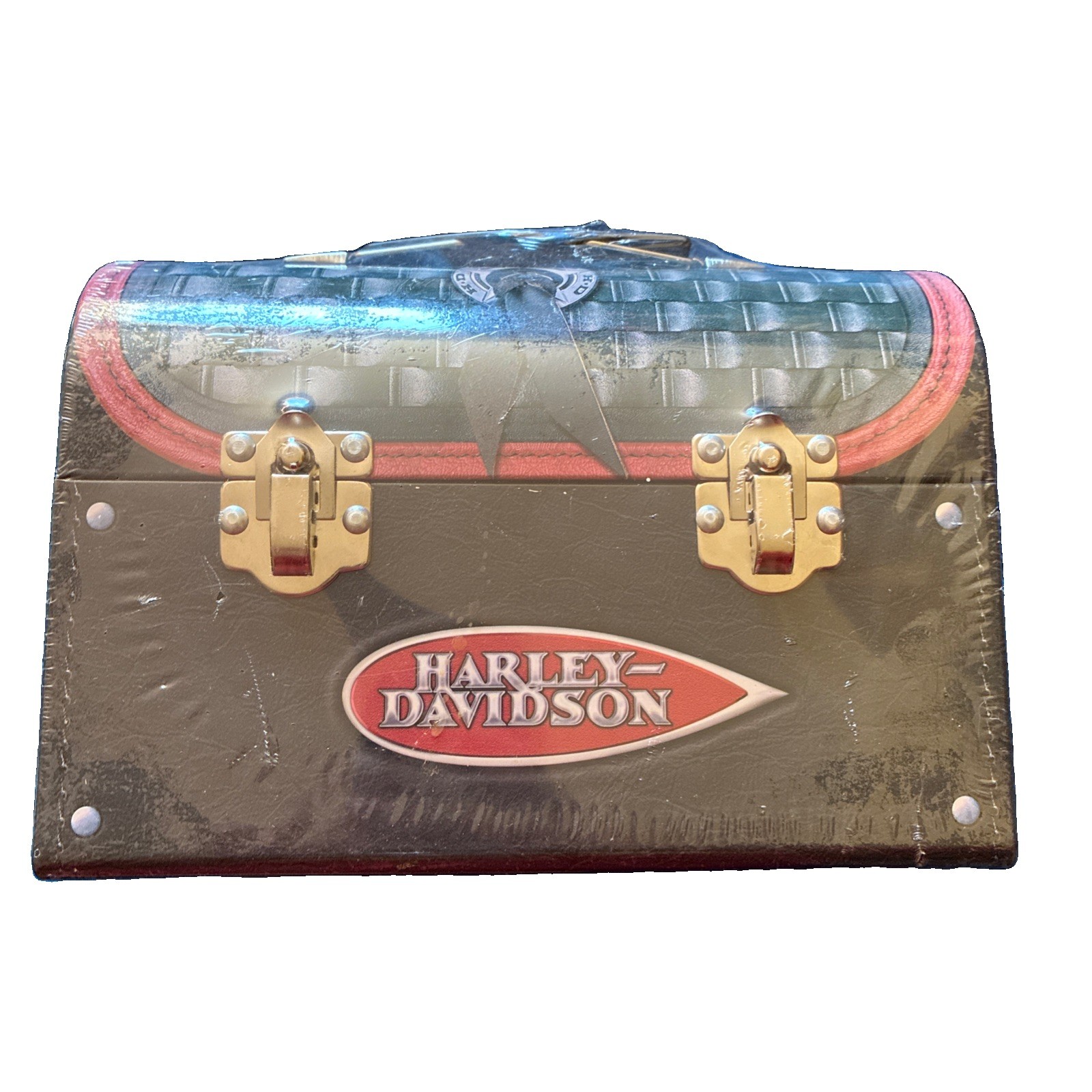 Vtg 1999 Harley Davidson SEALED Lunch Box Saddlebag Biker Collectable Tin LOOK Vtg 1999 Harley Davidson SEALED Lunch Box Saddlebag Biker Collectable Tin LOOK