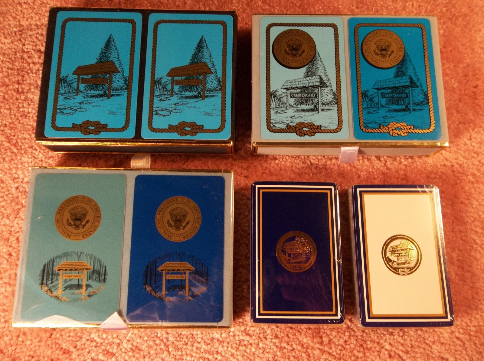 PRESIDENTIAL RETREAT CAMP DAVID PLAYING CARDS ALL 8 DECKS STILL SEALED IN CELLO PRESIDENTIAL RETREAT CAMP DAVID PLAYING CARDS ALL 8 DECKS STILL SEALED IN CELLO