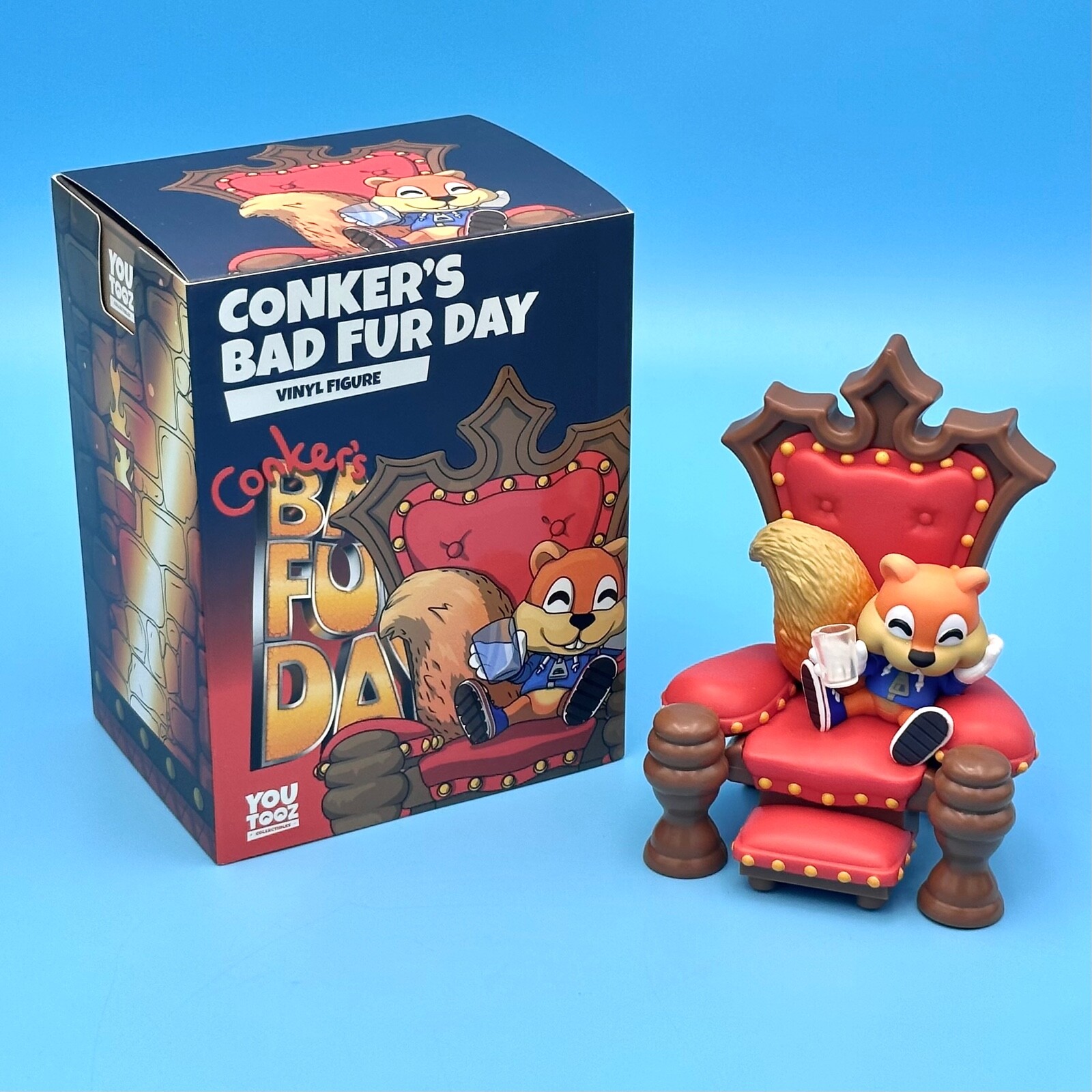 Conker's Bad Fur Day #0 Vinyl Figure Statue N64 King Conker Youtooz + Protector Conker's Bad Fur Day #0 Vinyl Figure Statue N64 King Conker Youtooz + Protector
