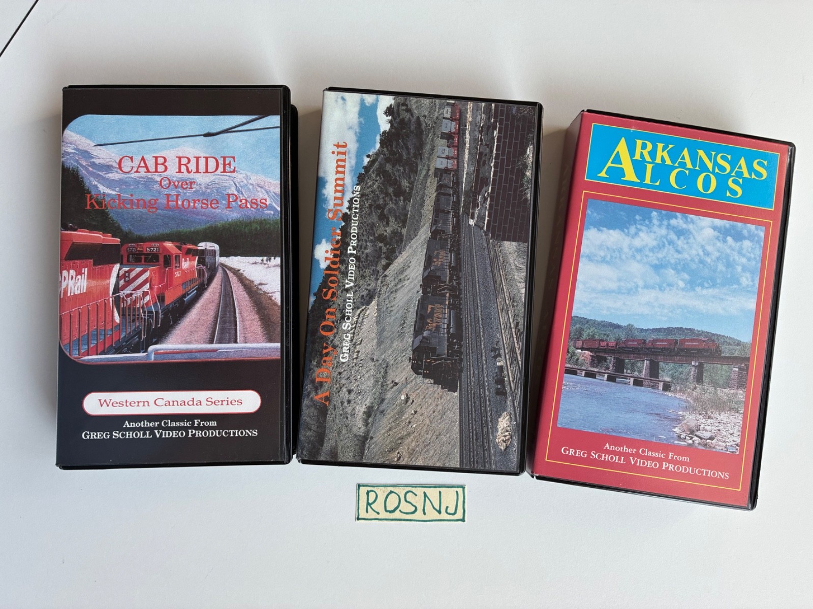 Lot of 3 Greg Scholl Railroad VHS CP Rail, Soldier Summit, Alcos Tested/Rewound Lot of 3 Greg Scholl Railroad VHS CP Rail, Soldier Summit, Alcos Tested/Rewound
