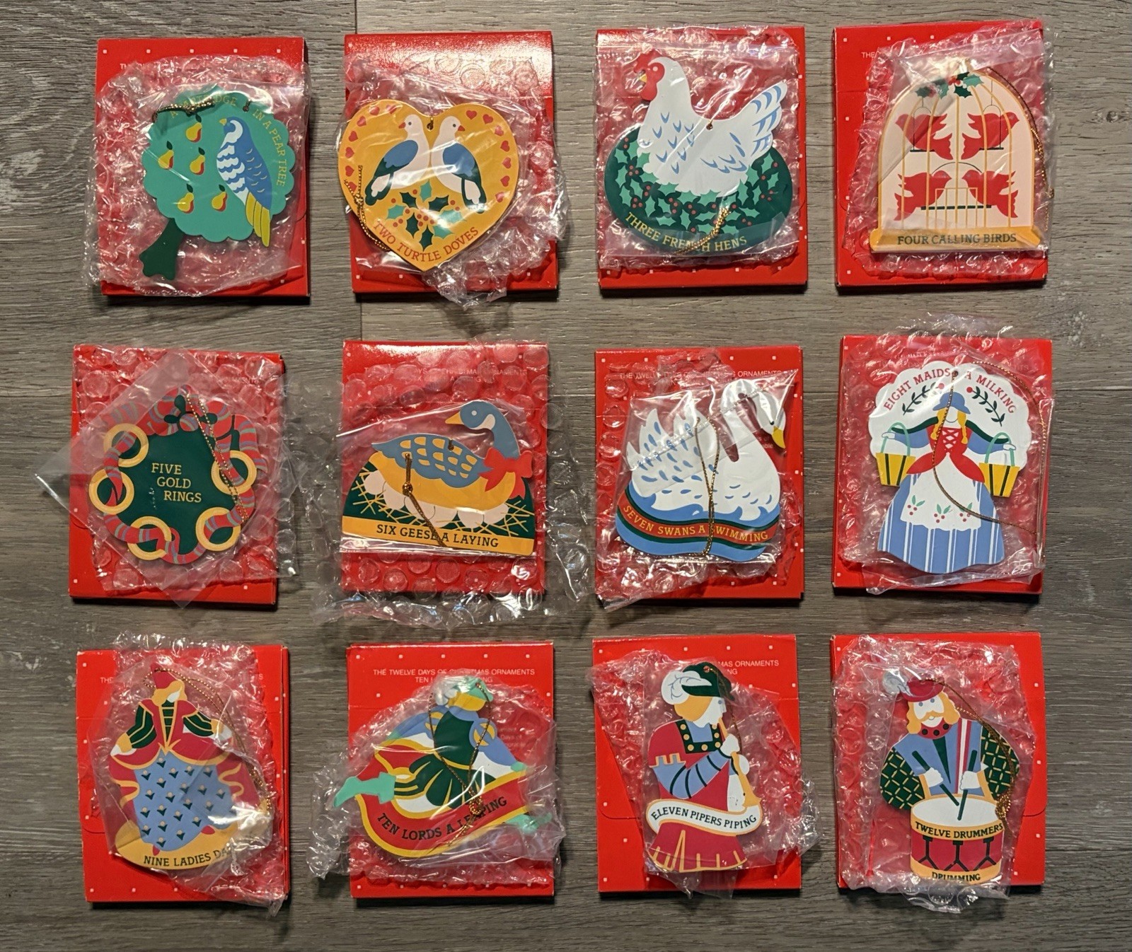 Vintage Avon 1991 12 Days of Christmas Metal Ornament Set Complete NEW Vintage Avon 1991 12 Days of Christmas Metal Ornament Set Complete NEW