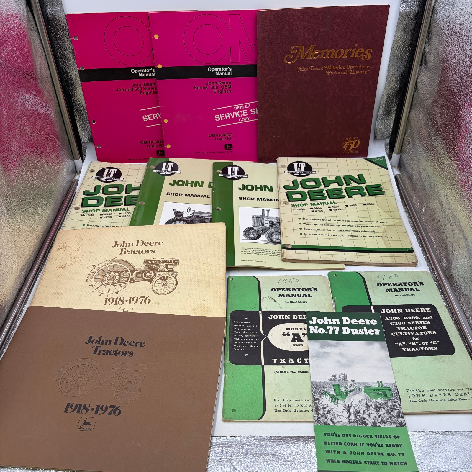 John Deere Tractor Manuals & Books Lot of 11 I&T Shop Operator Engine History