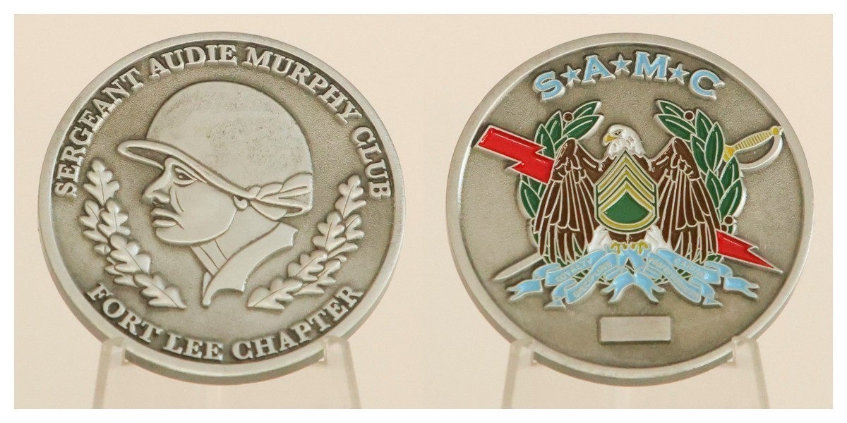 Sergeant Audie Murphy Club Fort Lee Chapter Challenge Coin 4#D Sergeant Audie Murphy Club Fort Lee Chapter Challenge Coin 4#D