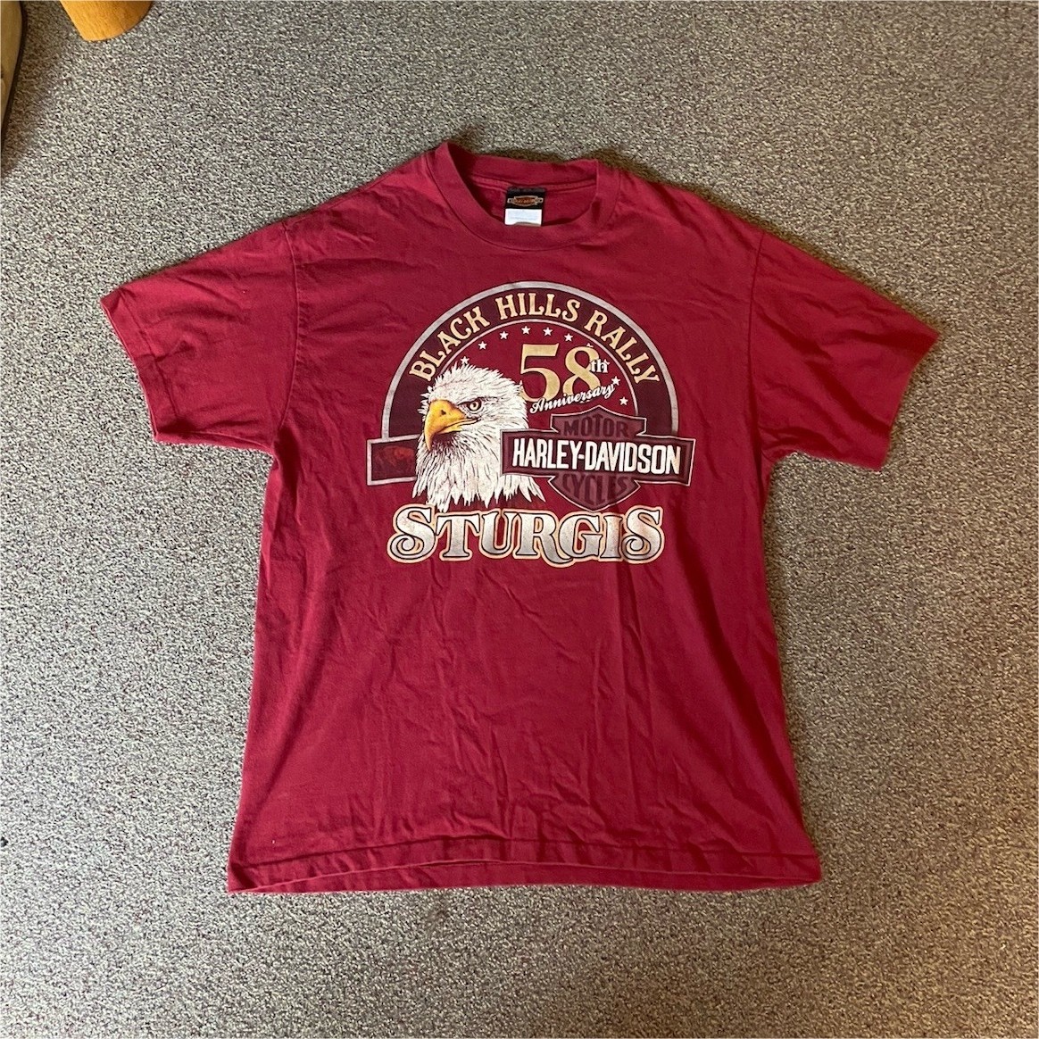 Vintage 1998 Harley-Davidson Sturgis Black Hills Rally Maroon T-Shirt L Vintage 1998 Harley-Davidson Sturgis Black Hills Rally Maroon T-Shirt L