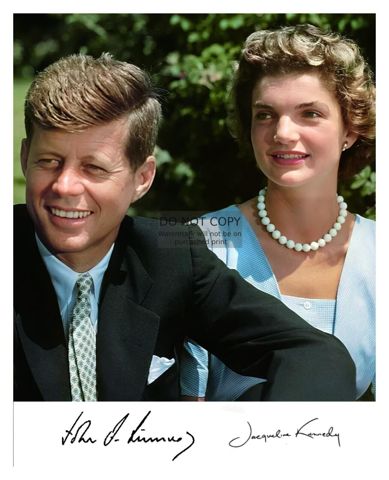 PRESIDENT JOHN F. KENNEDY JFK & JACKIE KENNEDY AUTOGRAPHED 8X10 PHOTO
