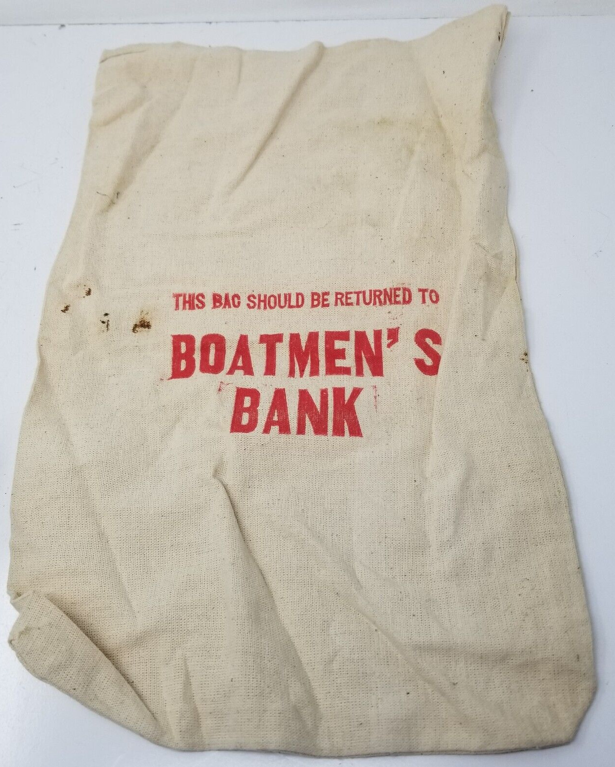 Boatmen\'s Bank Money Bag Should be Returned Medium SMP Retro 1980s Vtg