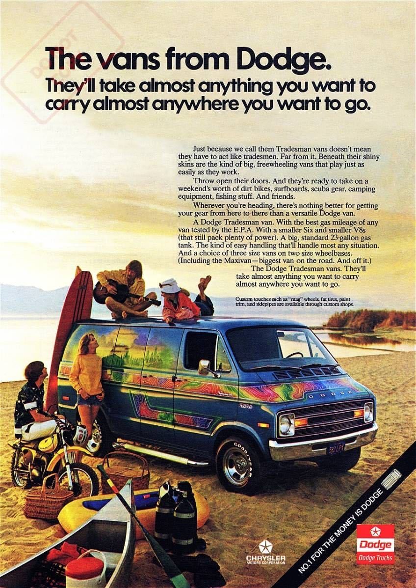 Poster 1975 Dodge Tradesman Van Advertisement Dodge Van/Mopar/Mo