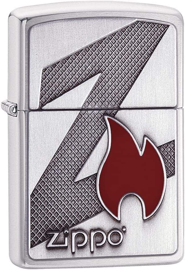 Zippo Z Flame Emblem Brushed Chrome 29104 Zippo Z Flame Emblem Brushed Chrome 29104