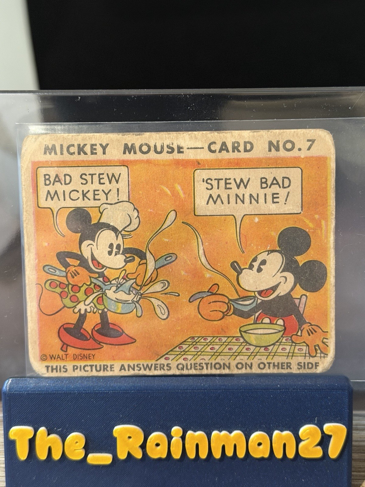 1935 Mickey Mouse Gum Card R89 TYPE 1 - Early Disney #7 Minnie