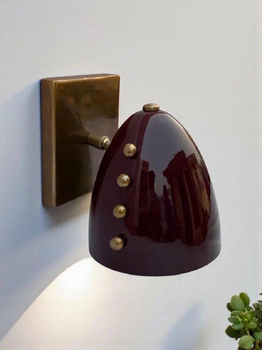 Brass Cone Wall Sconce Mid Century Italian Rivet Light Fixture Vintage Wall Lamp Brass Cone Wall Sconce Mid Century Italian Rivet Light Fixture Vintage Wall Lamp