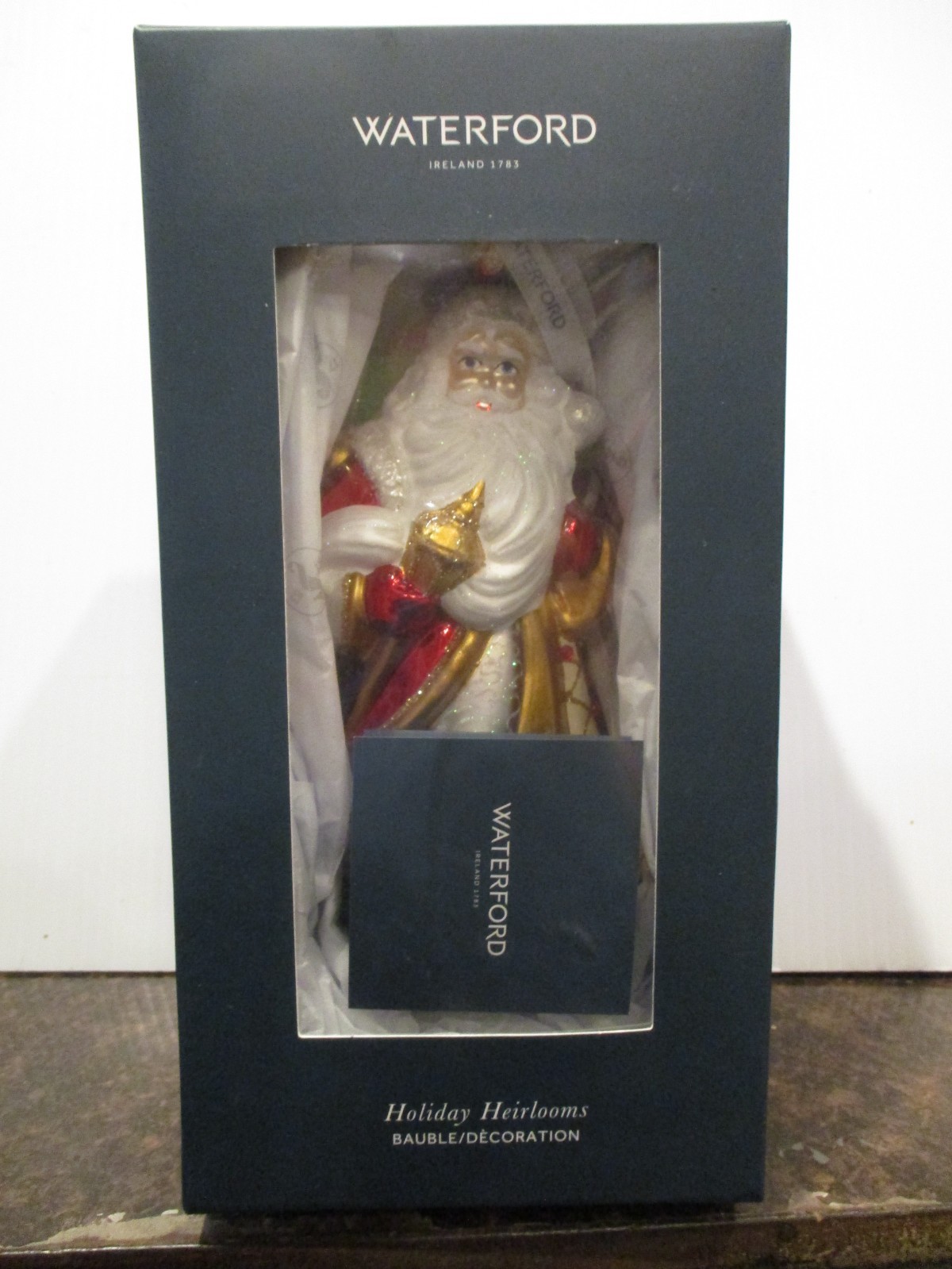 Waterford Holiday Heirlooms Santa Bauble Glass Christmas Ornament Waterford Holiday Heirlooms Santa Bauble Glass Christmas Ornament
