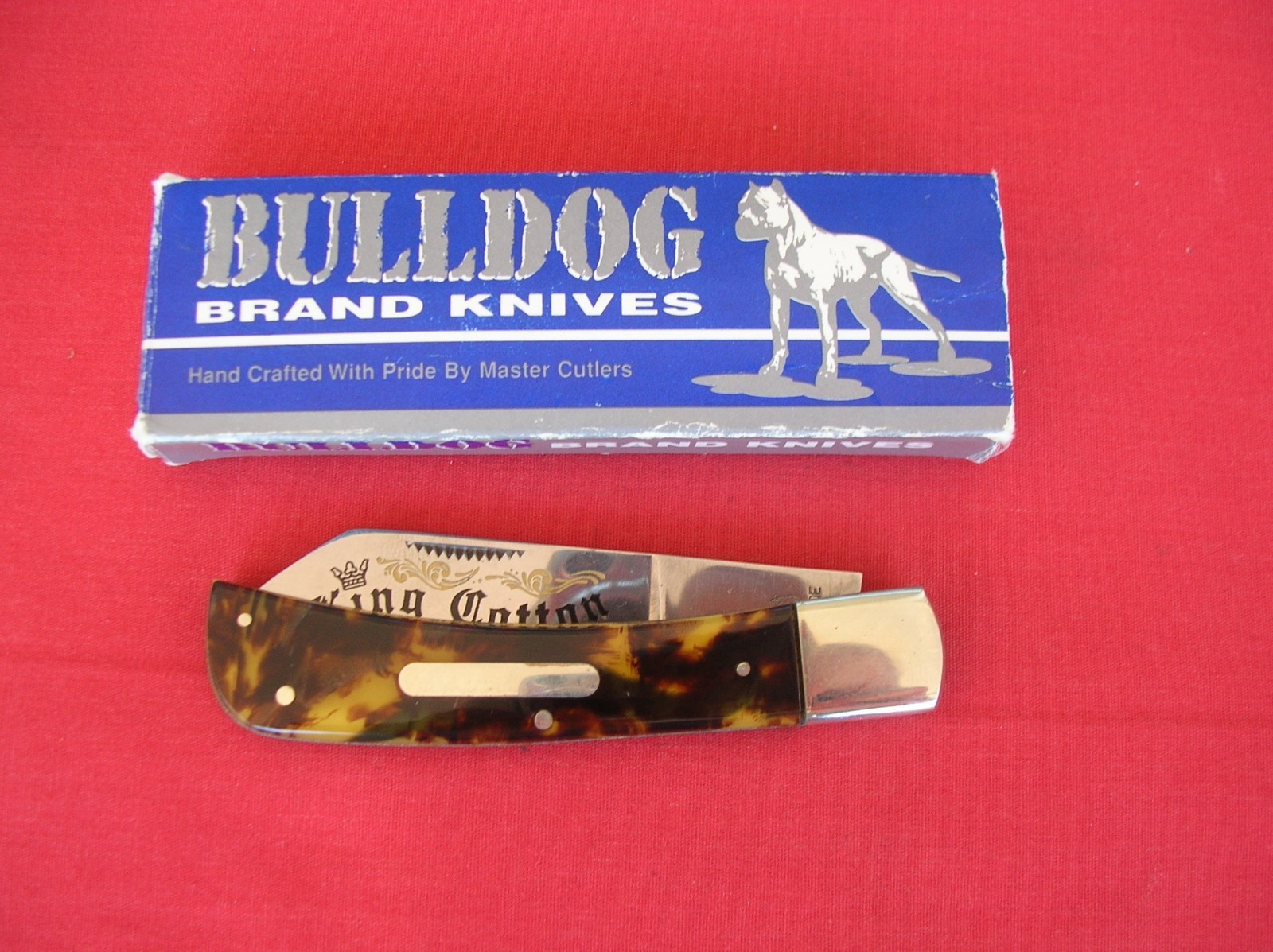 BULLDOG BRAND 1 BLADE KING COTTON SAMPLER CELLULOID HANDLES KNIFE BULLDOG BRAND 1 BLADE KING COTTON SAMPLER CELLULOID HANDLES KNIFE
