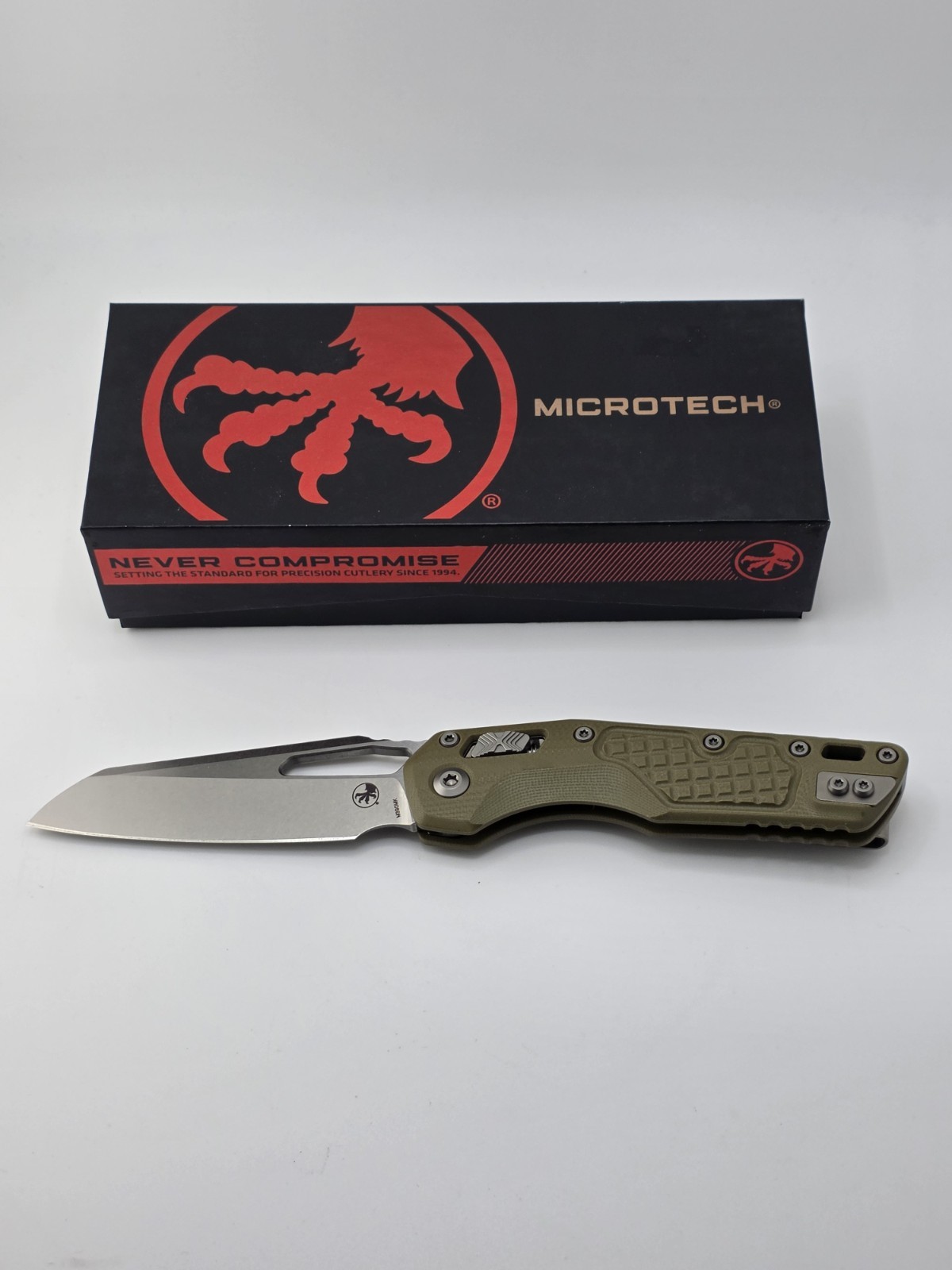Microtech MSI S/E 210-10 FRGTODLM M390MK OD Green Frag G10 USA Microtech MSI S/E 210-10 FRGTODLM M390MK OD Green Frag G10 USA