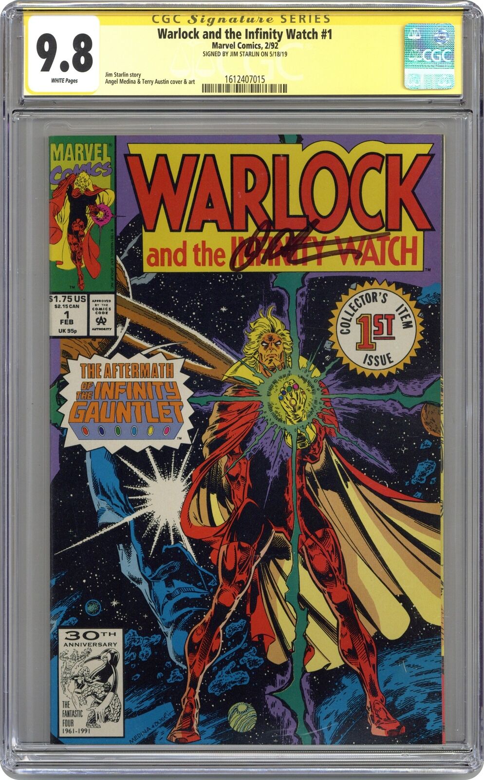 Warlock and the Infinity Watch #1 CGC 9.8 SS Jim Starlin 1992 1612407015