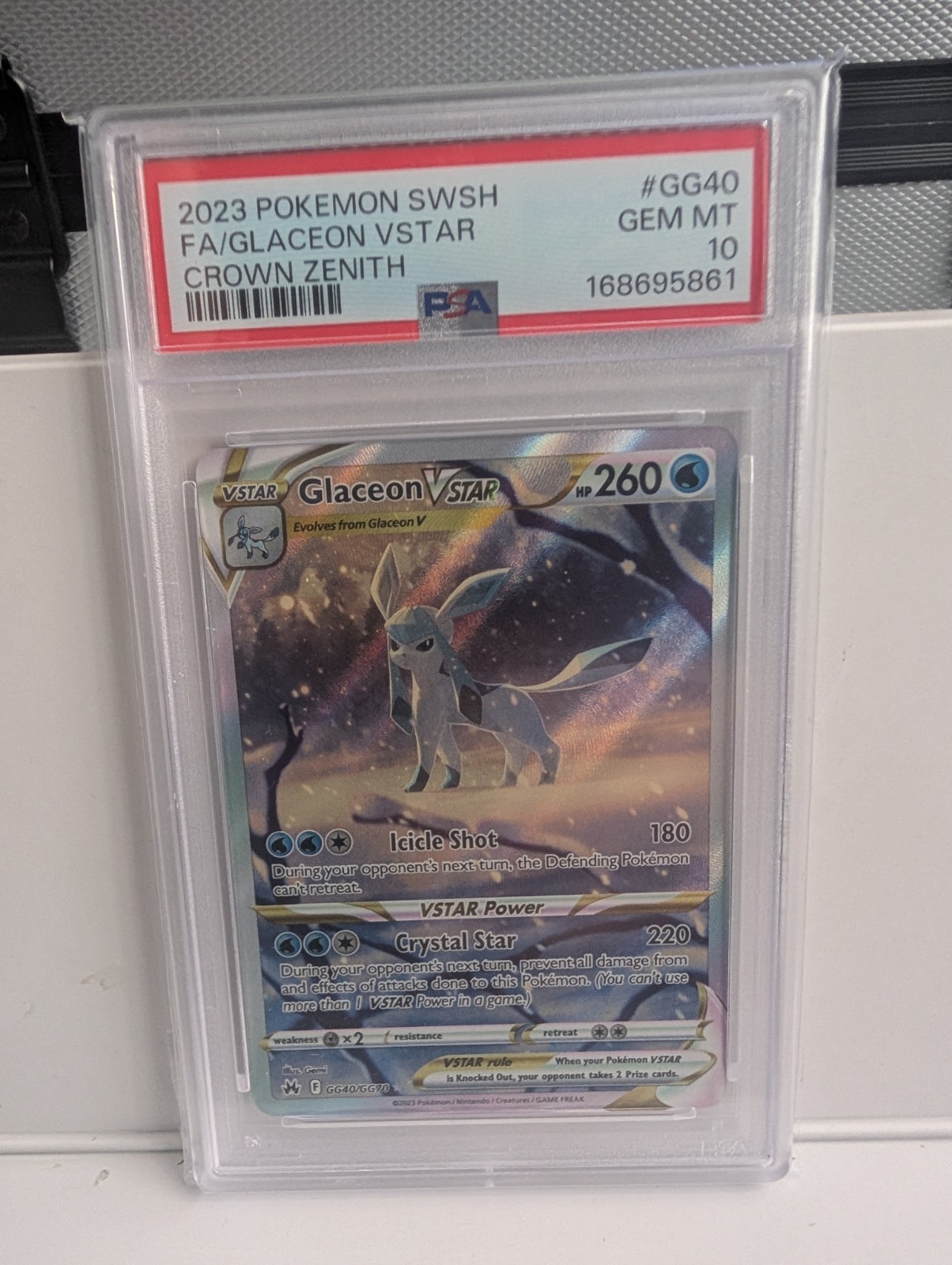 Pokemon TCG Glaceon VSTAR GG40/GG70 PSA 10 Crown Zenith Pokemon TCG Glaceon VSTAR GG40/GG70 PSA 10 Crown Zenith