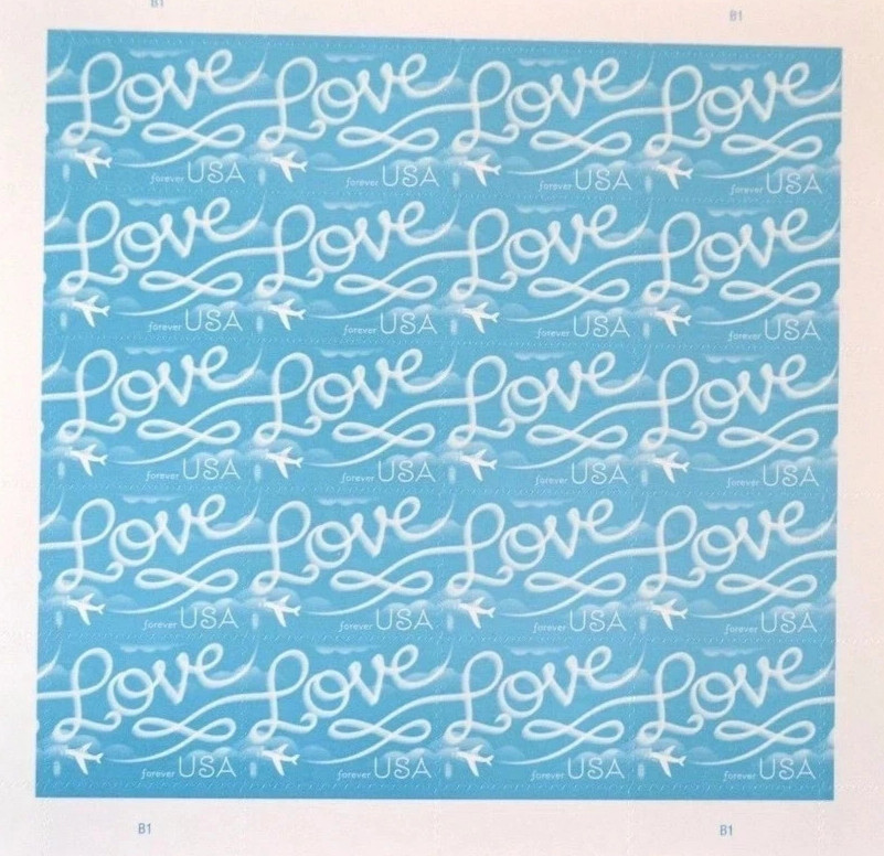 USPS 2017 Skywriting Love Forever First Class Letter Stamps MNH-5 sheets/100 pcs USPS 2017 Skywriting Love Forever First Class Letter Stamps MNH-5 sheets/100 pcs
