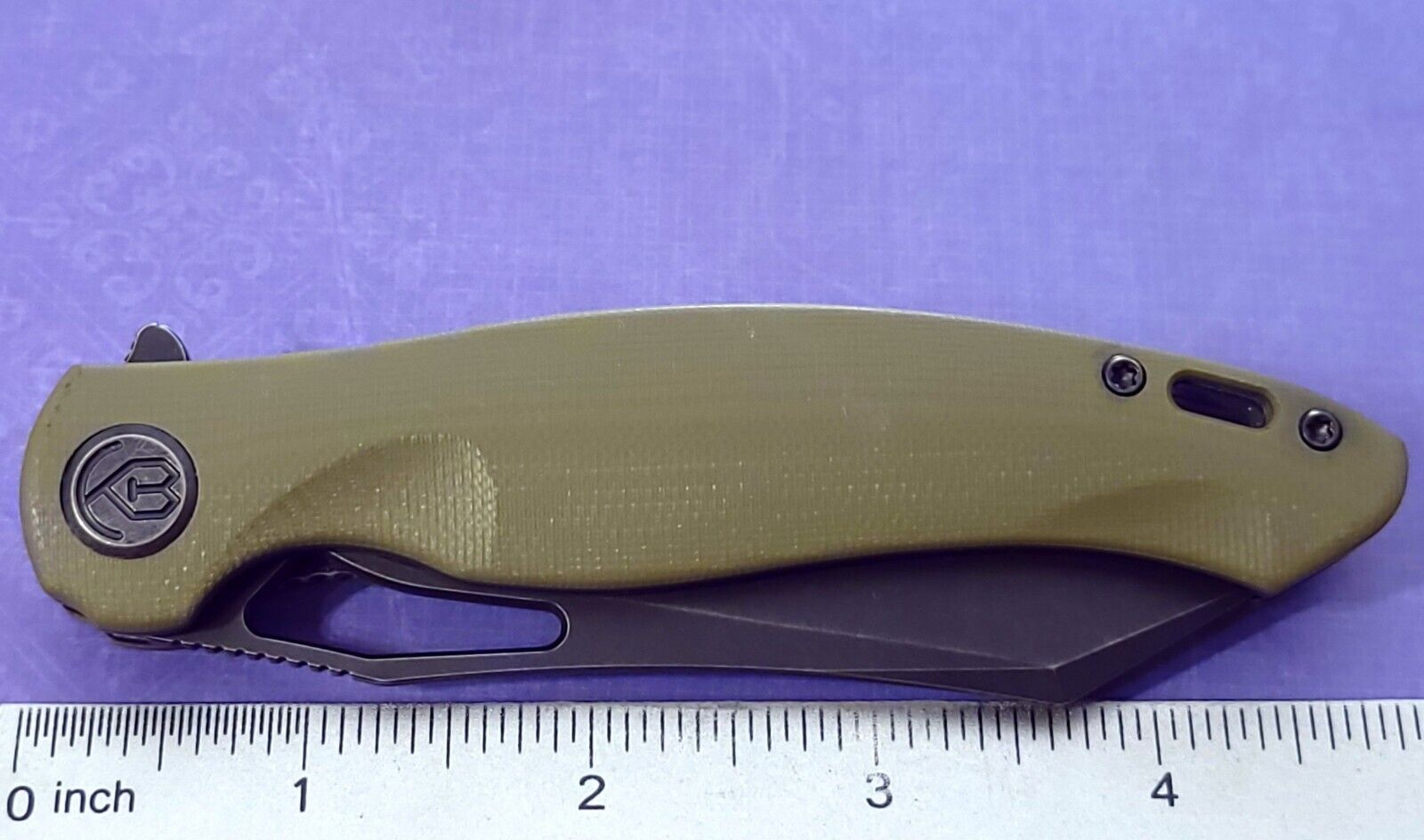 Kubey Knife Drake Tactical Flipper Liner Lock Green G10 Handles AUS-10 Steel NM