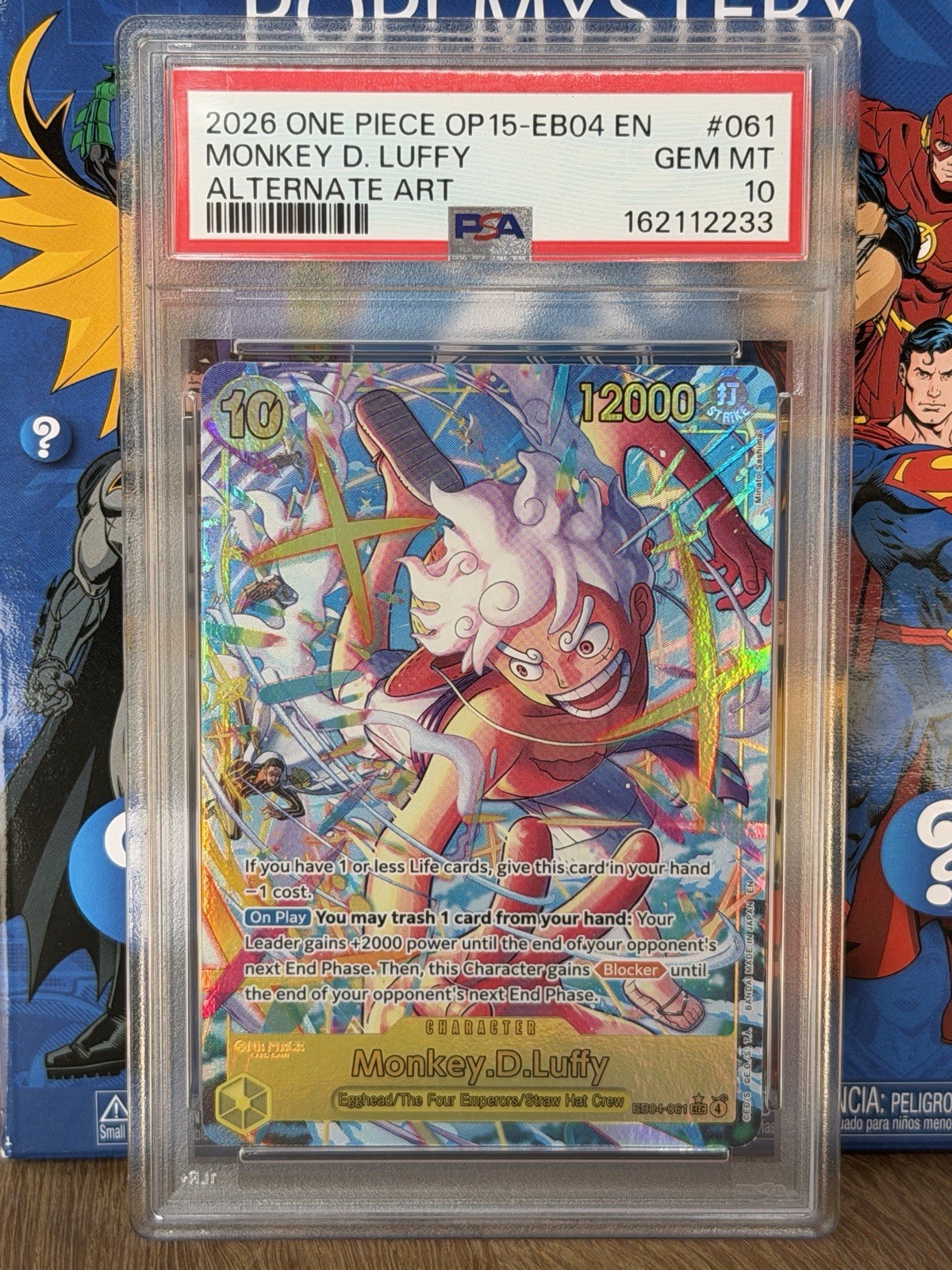 Monkey D. Luffy 2026 One Piece OP15-EB04 #061 Alternate Art EN PSA 10