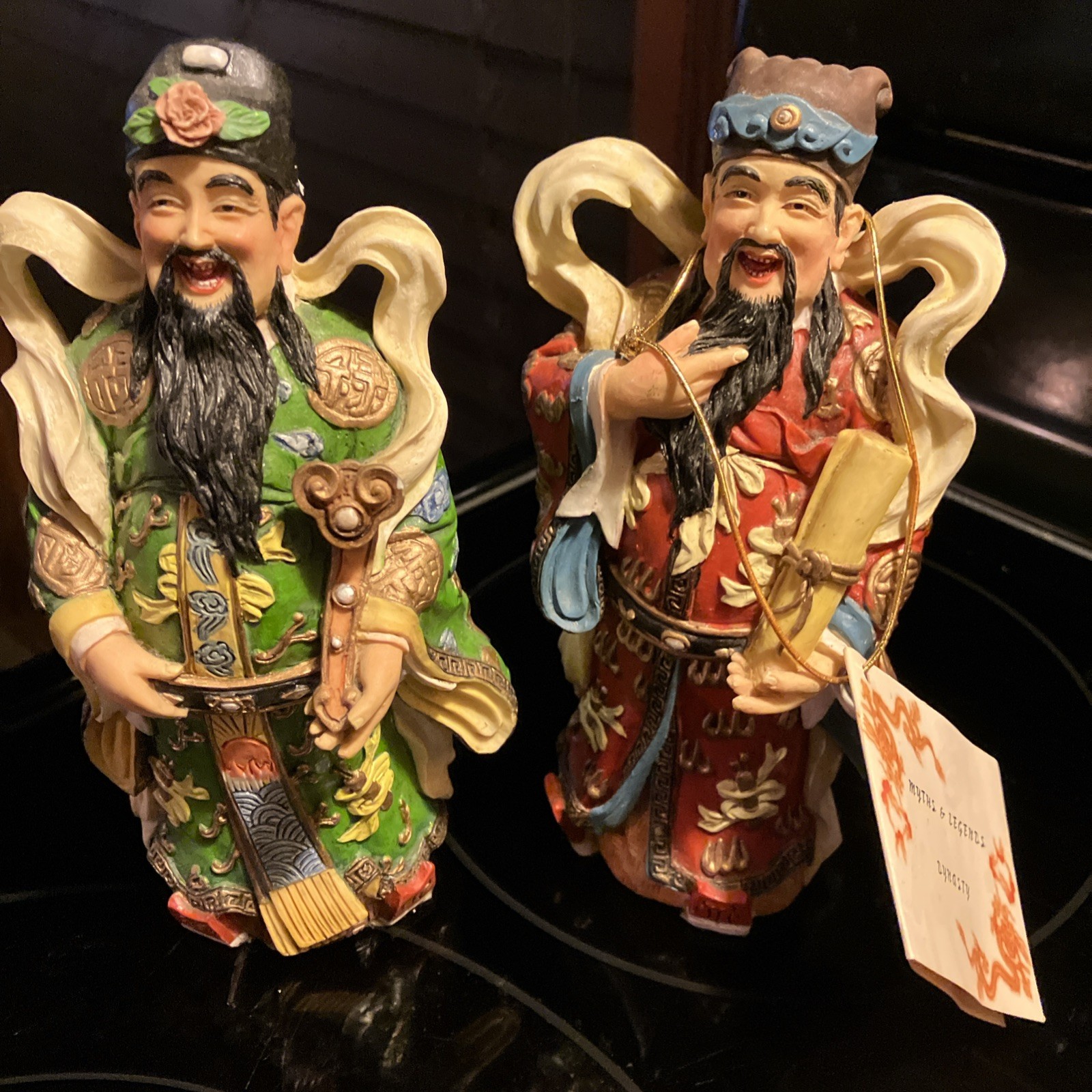 2 Vintage Fu & Lu Chinese Resin Statue Sanxing Fu Lu Abt 6.5” Tall Veronese 2 Vintage Fu & Lu Chinese Resin Statue Sanxing Fu Lu Abt 6.5” Tall Veronese