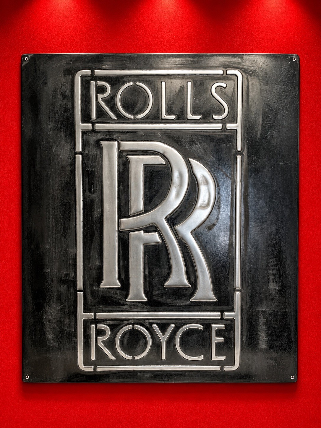 Rolls Royce Vintage Steel Garage Sign 20x24 Handmade Aluminum Relief