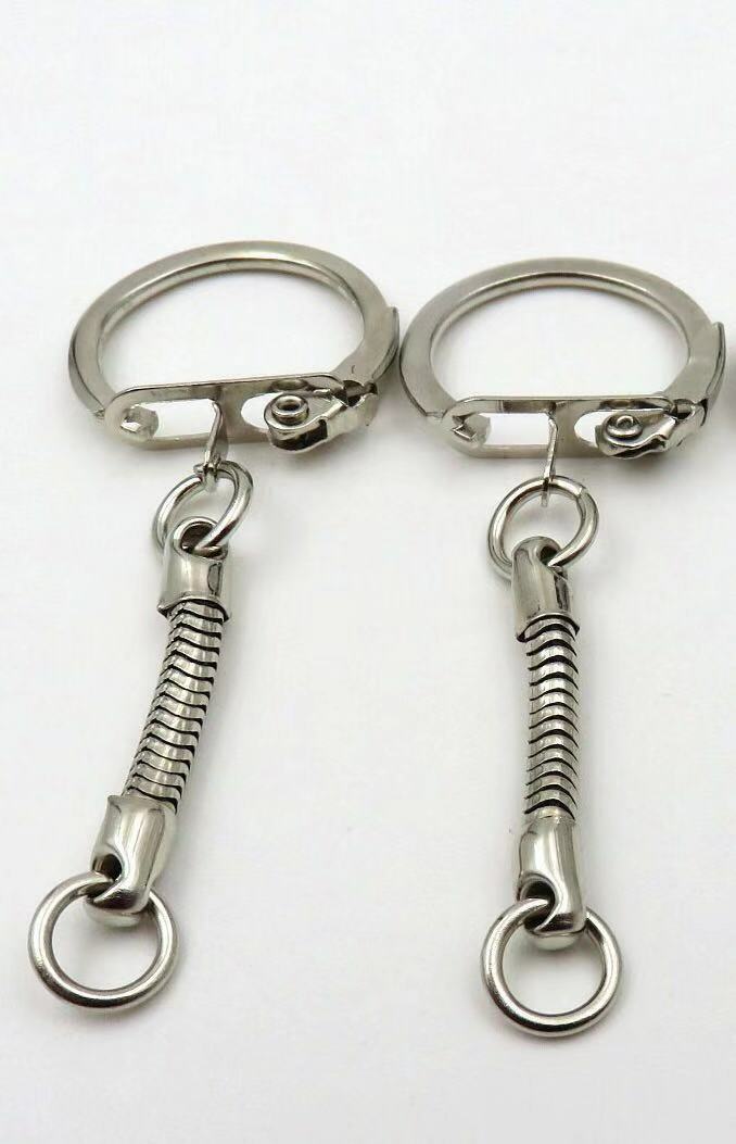 Metal Blank Split Keyrings Keychain Clasp With Chain Craft Finding DIY 50/100pcs