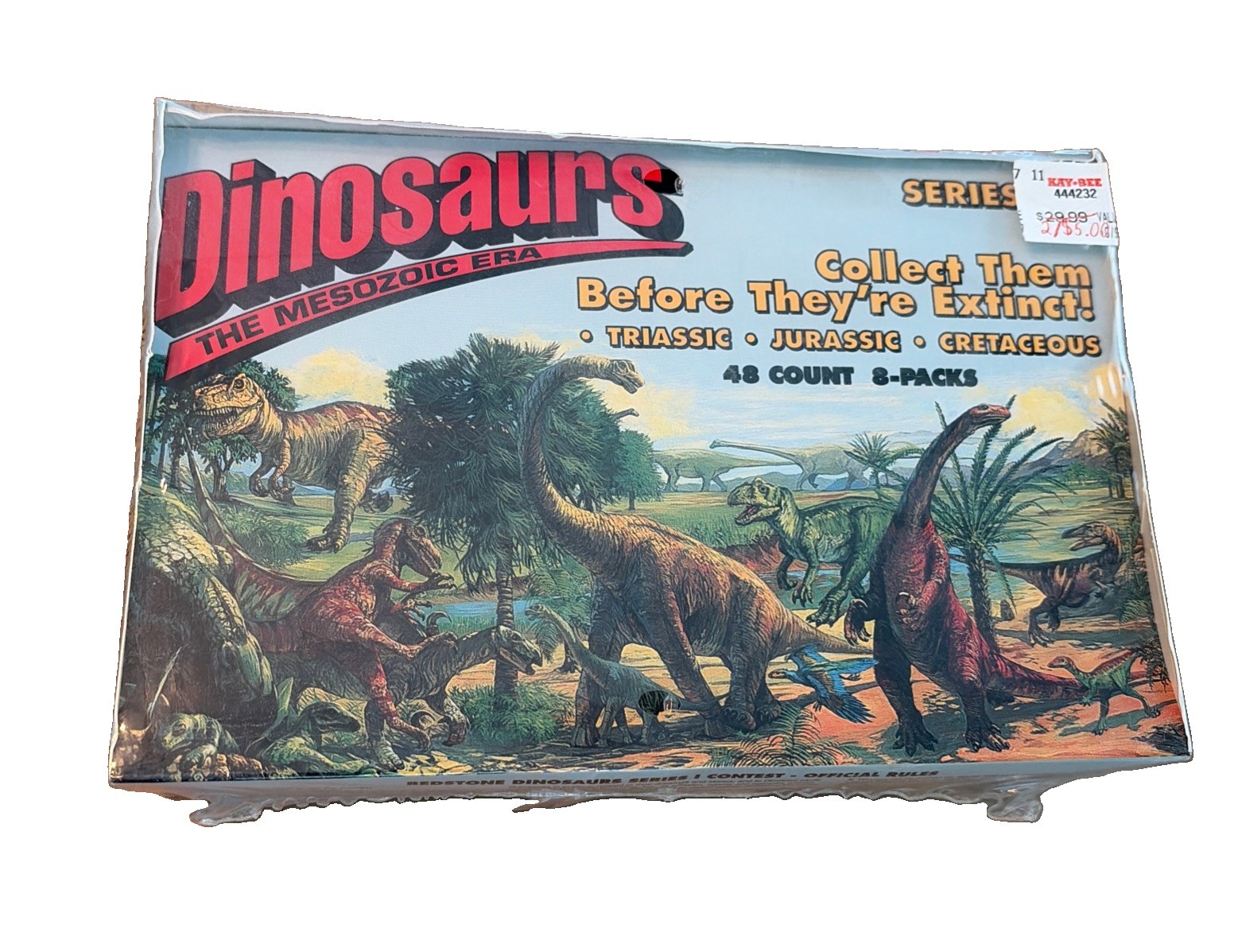 1993 SEALED DINOSAURS SERIES 1 (48) PACK BOX MESOZOIC ERA REDSTONE 