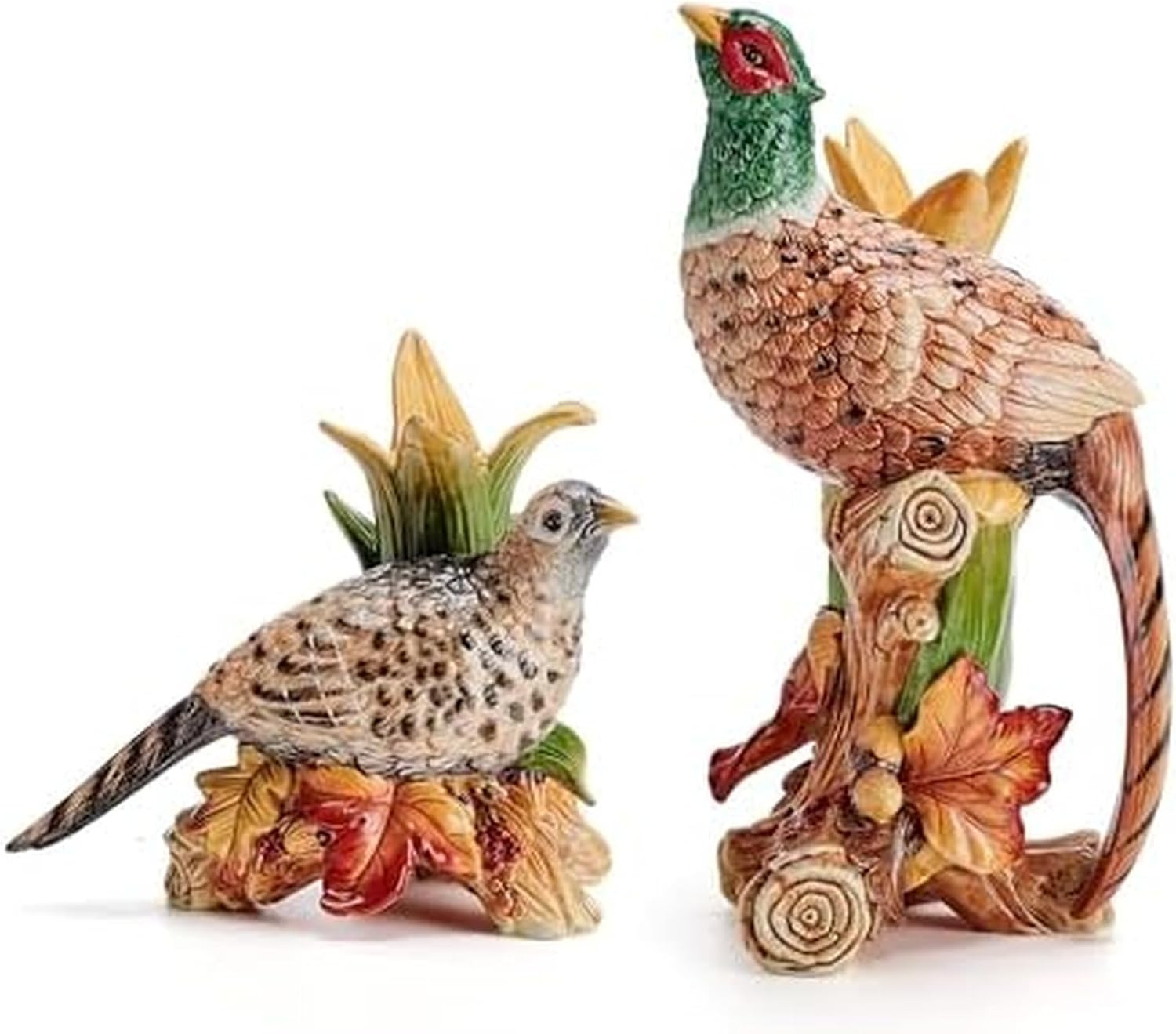 Fitz and Floyd Fall Harvest Pheasant Ceramic Figurine Candleholders, Set of 2, 1 Fitz and Floyd Fall Harvest Pheasant Ceramic Figurine Candleholders, Set of 2, 1