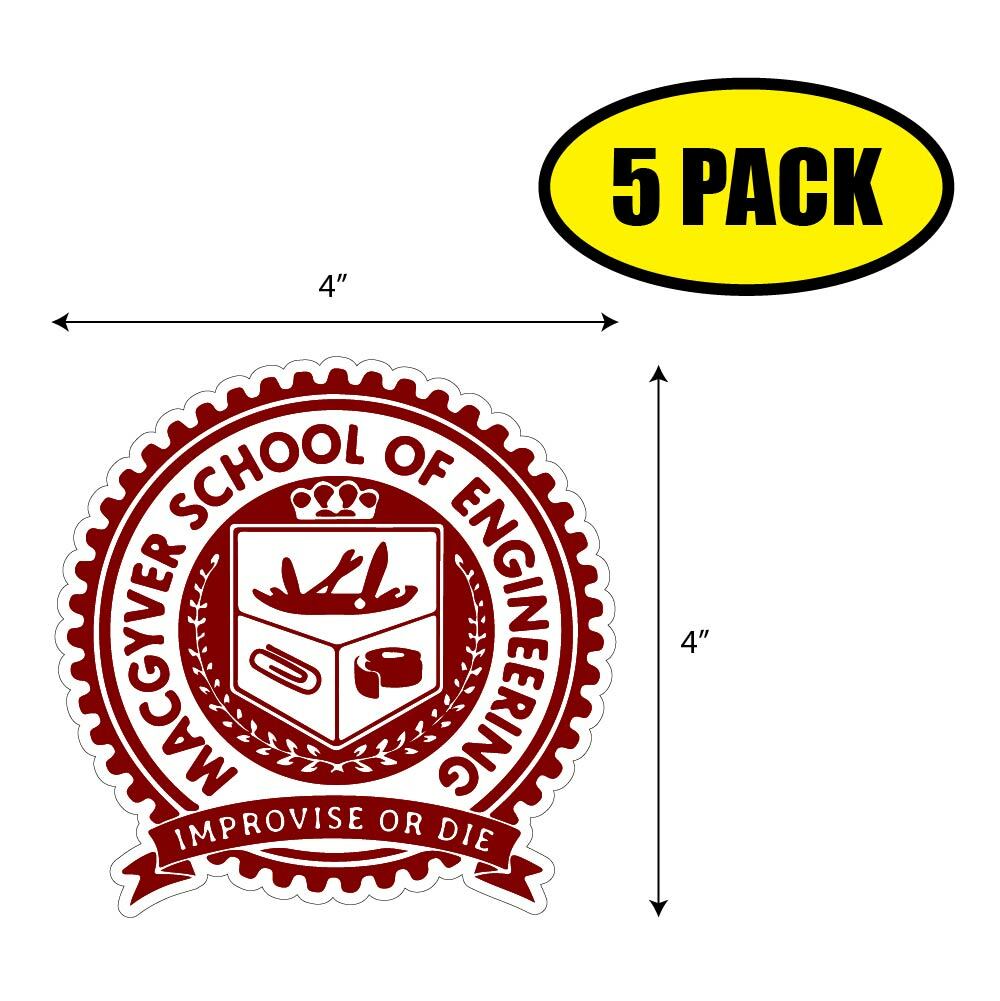 5 PACK 4"x2.75" MACGYVER SCHOOL OF OF ENGINEERING Sticker Decal HUMOR VG0216 5 PACK 4"x2.75" MACGYVER SCHOOL OF OF ENGINEERING Sticker Decal HUMOR VG0216