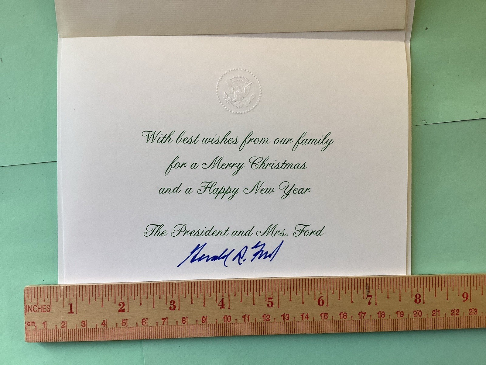 Rare Signed 1974 Gerald Ford White House Christmas Card Rare Signed 1974 Gerald Ford White House Christmas Card