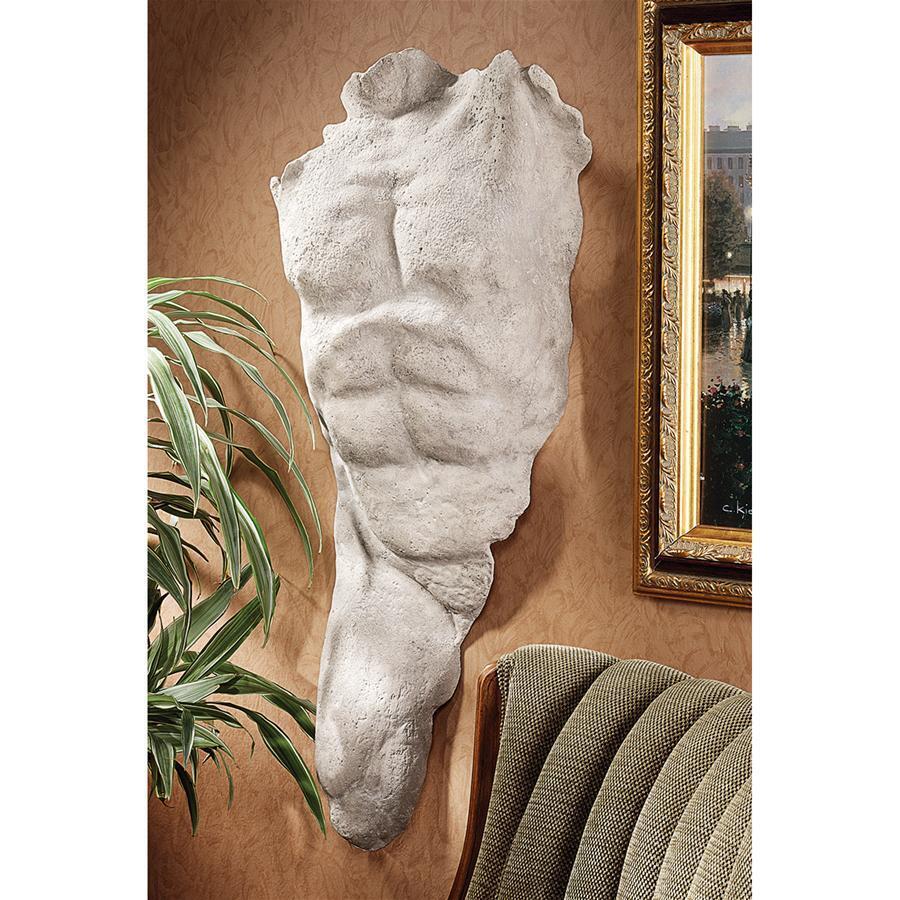 English Replica Life Sized Alexander the Great Torso Fragment Wall Sculpture