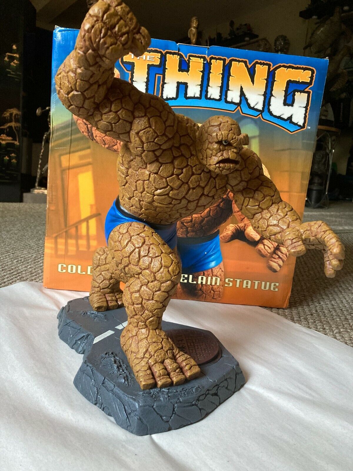 LARGE MARVEL'S THE THING HARD HERO STATUE WITH BOX- FANTASTIC SCULPT LIMITED 