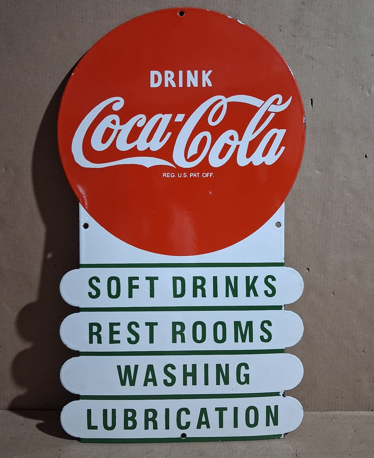 Drink Coca Cola Porcelain Enamel Sign 28x16 Inches Drink Coca Cola Porcelain Enamel Sign 28x16 Inches
