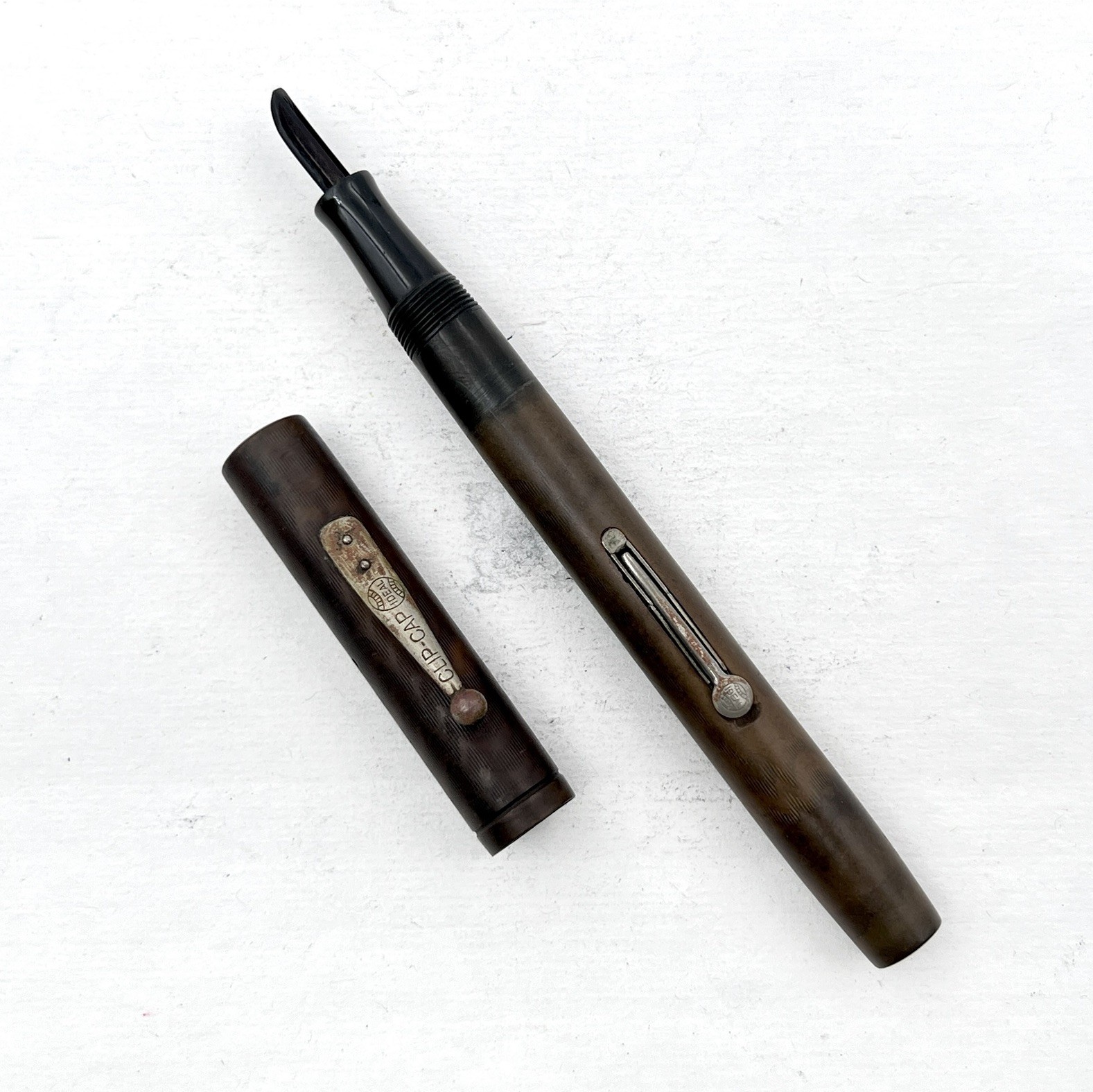 VTG Waterman 52 Slim Lever Fountain Pen Brown Rubber (No Nib) AS IS