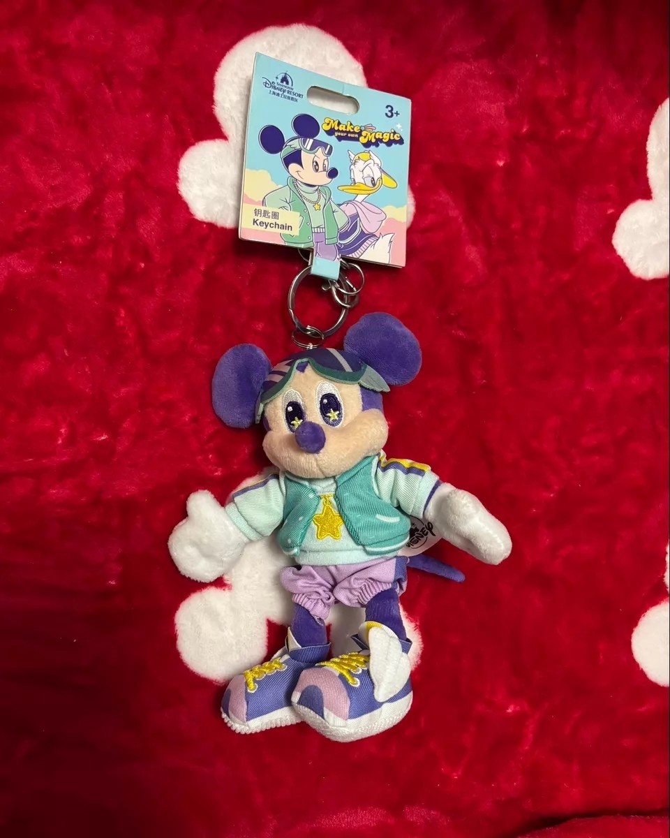 Authentic Shanghai Disney Mickey Mouse Plush Keychain Make Your Own Magic 2023 Authentic Shanghai Disney Mickey Mouse Plush Keychain Make Your Own Magic 2023