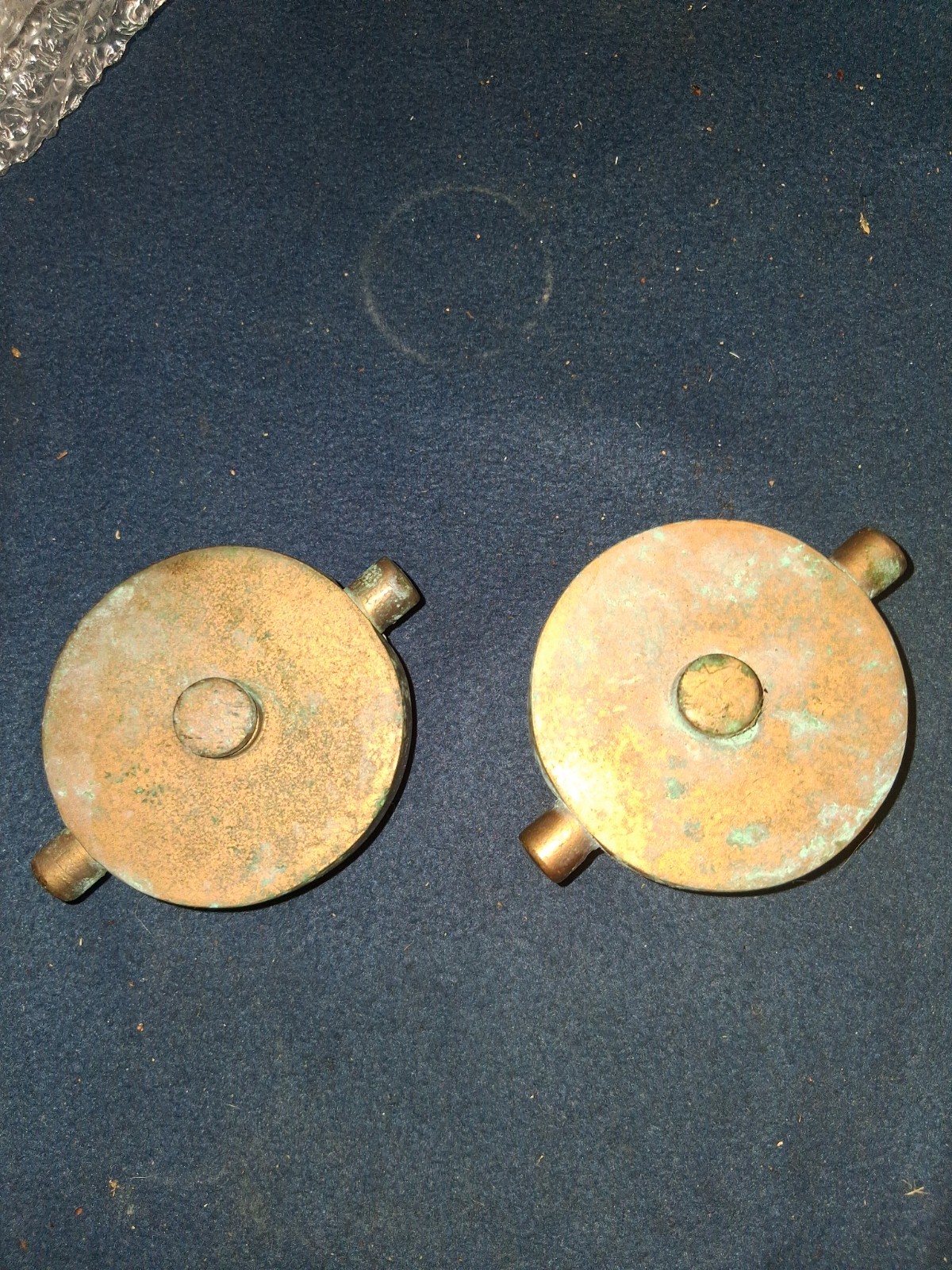 2 Vintage Fire Fighting Brass Hose Caps 3 inch 2 Vintage Fire Fighting Brass Hose Caps 3 inch